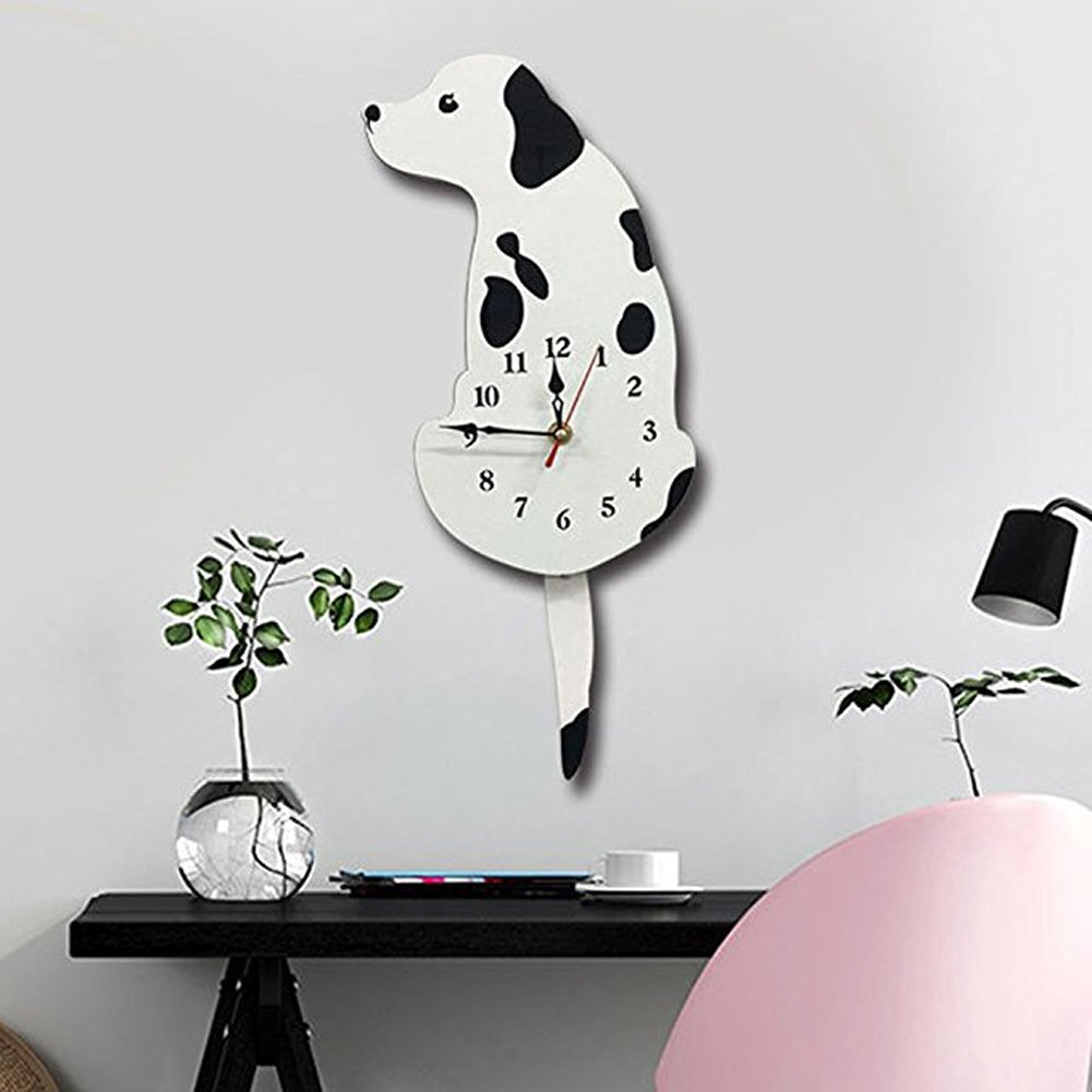 Amazon.com: Topkey Wall Clock Creative Dog Acrylic Wall Clock with