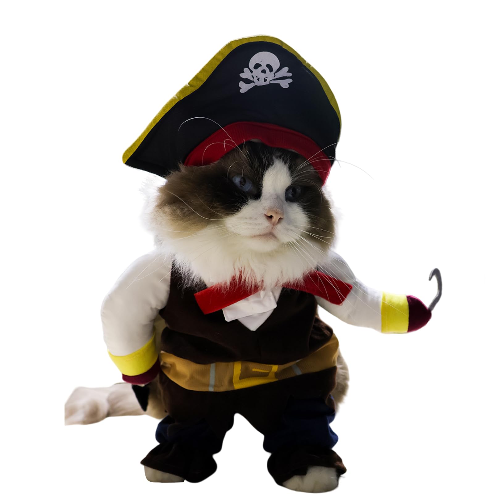 SHIAOMIN Dog Pirates Costume Halloween Pet Clothes Cat Caribbean Style Dress Cosplay (S)