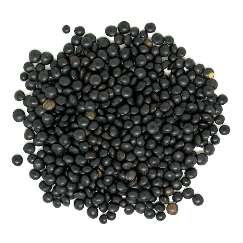 Organic Beluga Black Lentils, Non-GMO, Protein-Rich, Nutrient-Dense, Bulk, 25 lb