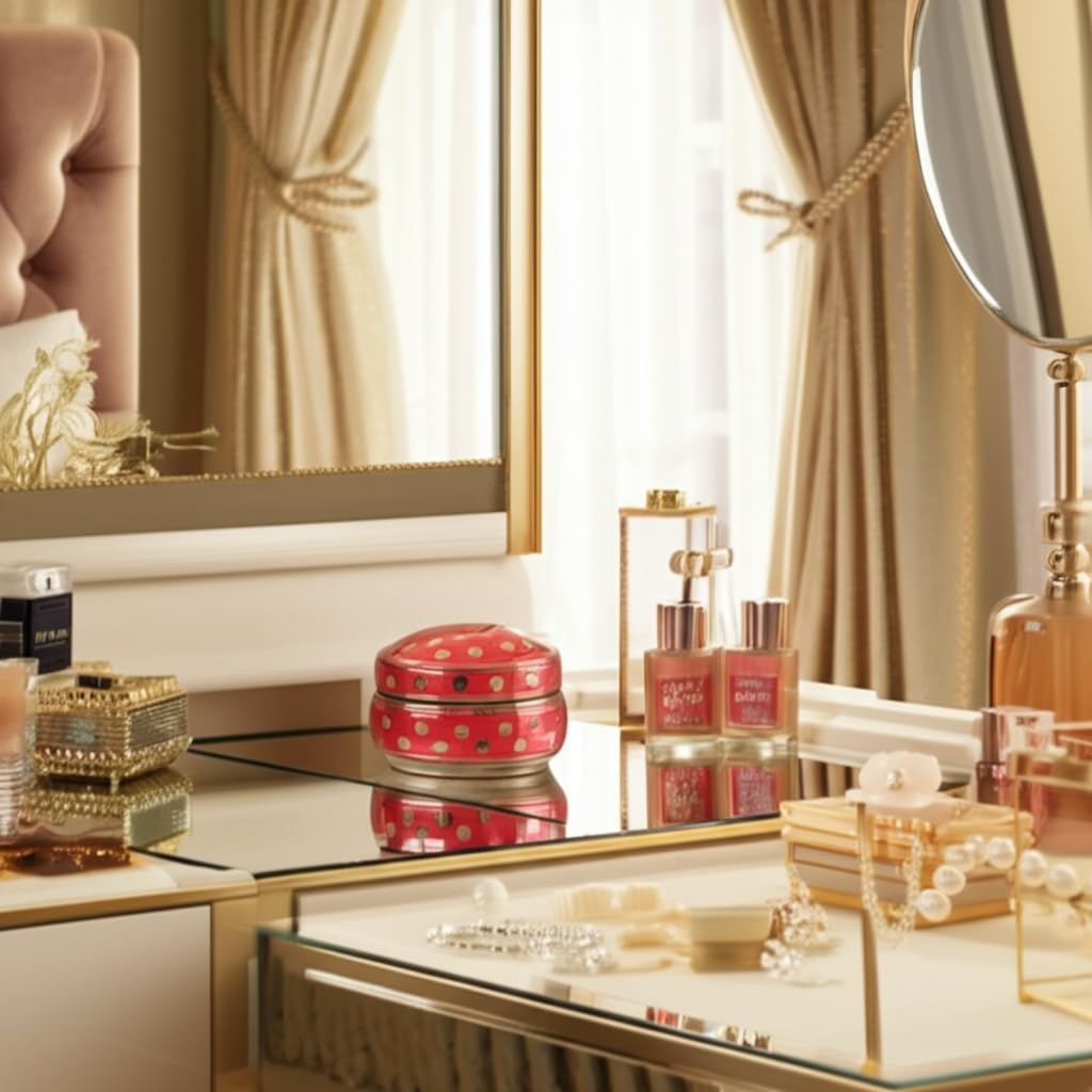 Sagebrook Home 13448-07 Ceramic Jar, 7 x 7 x 3.75 ES, Red/Gold