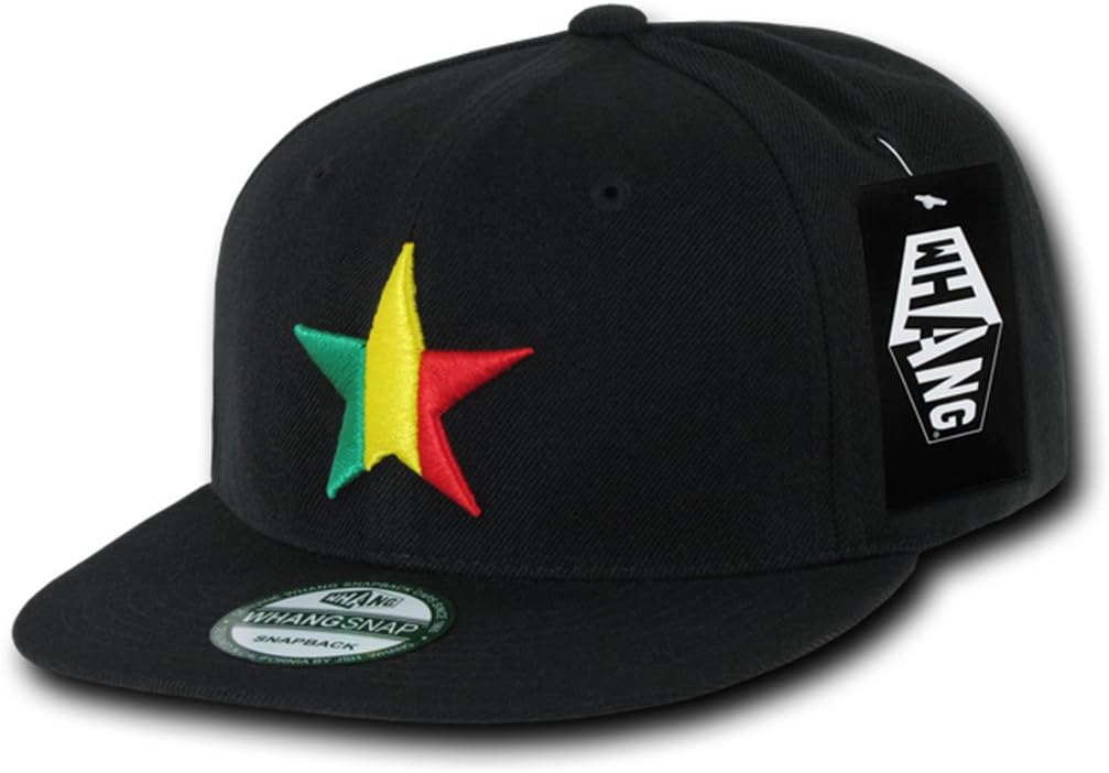 WHANG The Star Flat Bill Snapback Baseball Caps W14 Rasta