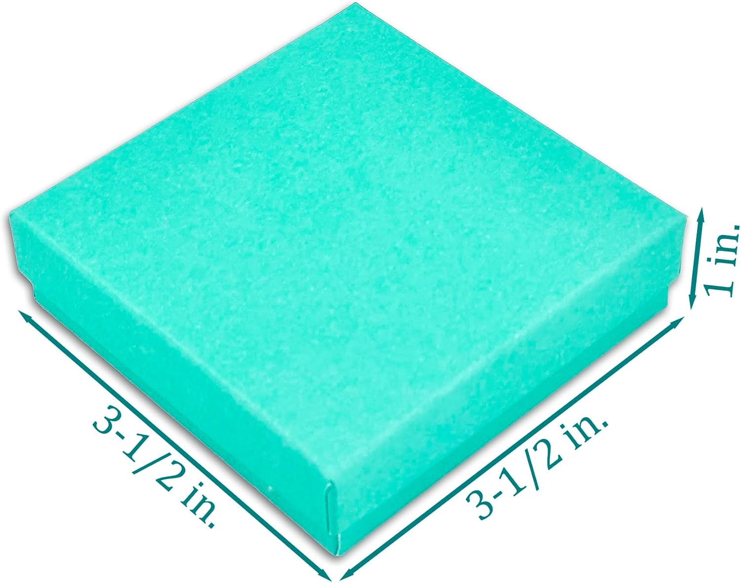 TheDisplayGuys - 100-Pack #33 Cotton Filled Cardboard Paper Jewelry Boxes Gift Case - Teal Green (3.5" x 3.5" x 1.0") - for Shipping or Storage : Arts, Crafts & Sewing