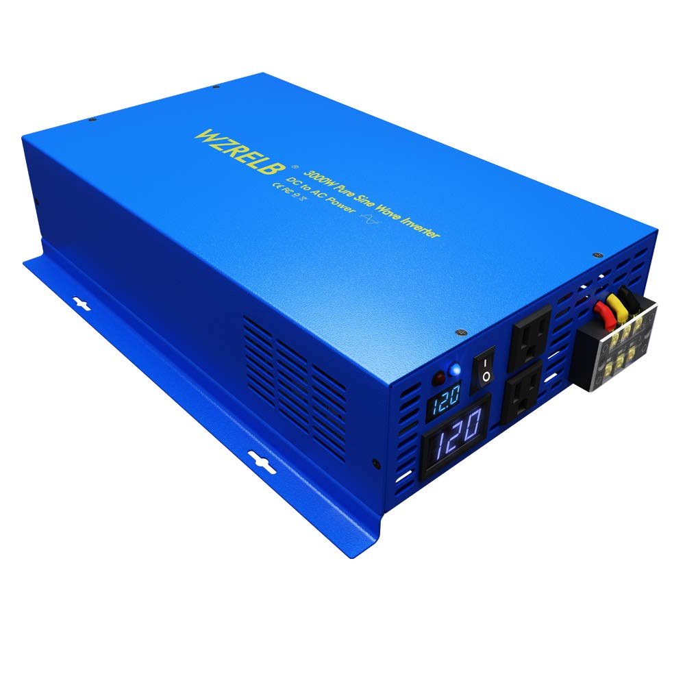 Buy WZRELB 3000Watt Pure Sine Wave Car Power Inverter 12V DC to 120V AC