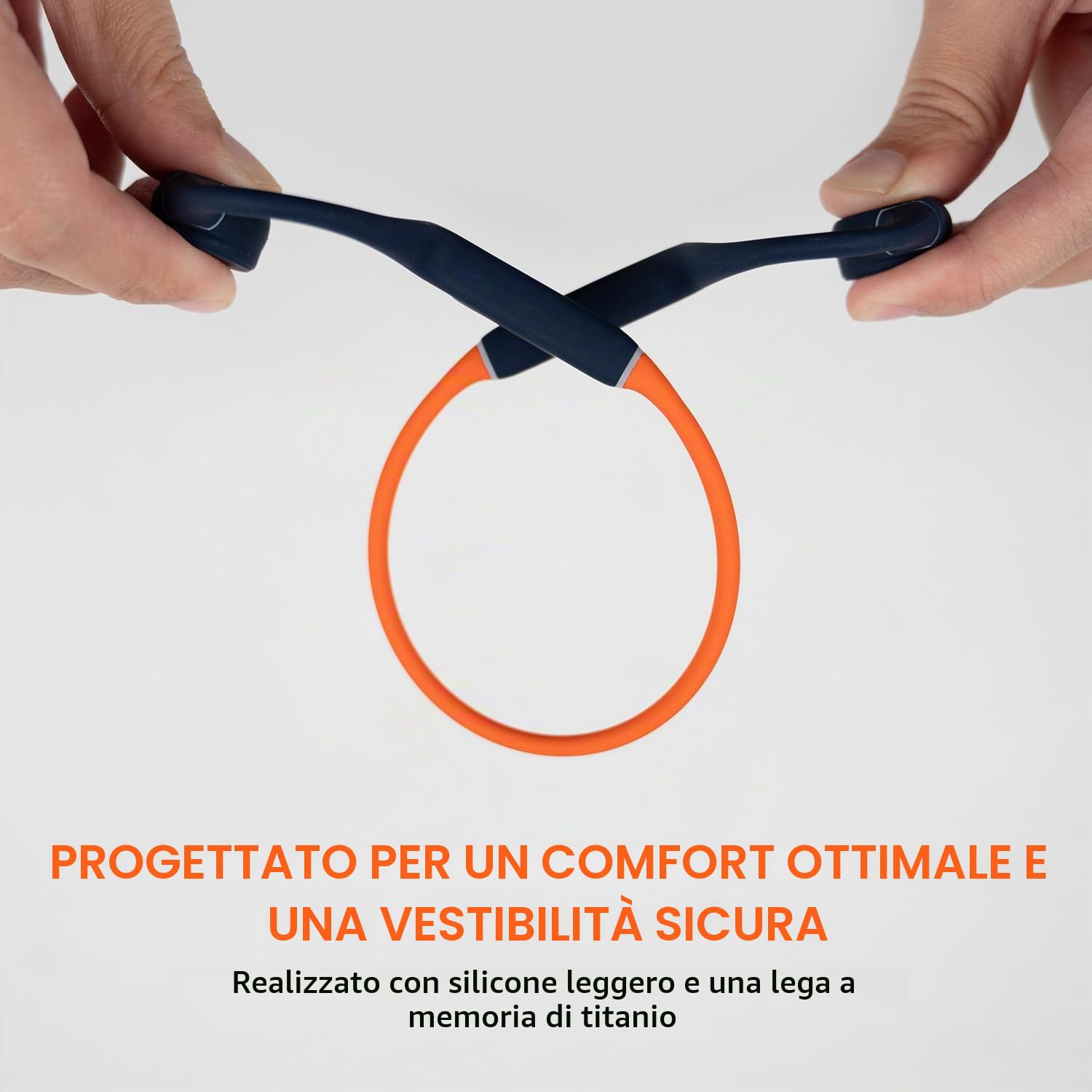CREATIVE Outlier Free Pro+ Cuffie wireless impermeabili a conduzione ossea, MP3 da integrato, microfono integrato (Blu e arancione)
