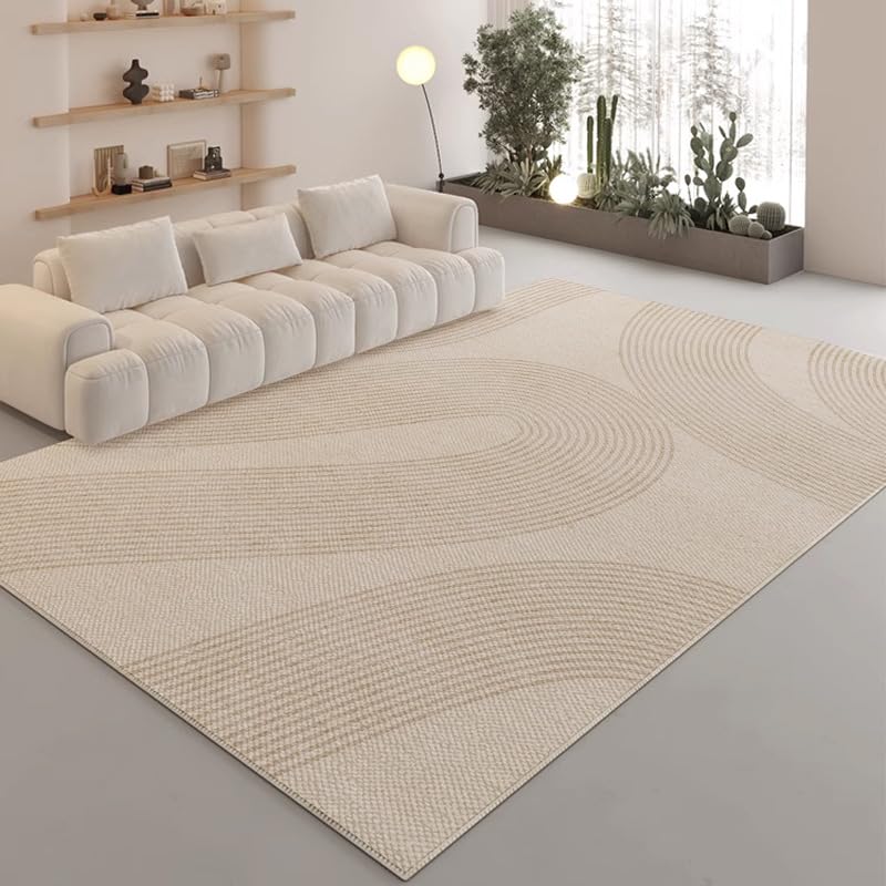 Tapis antidérapant grand salon 200x300 cm contre les glissades beige