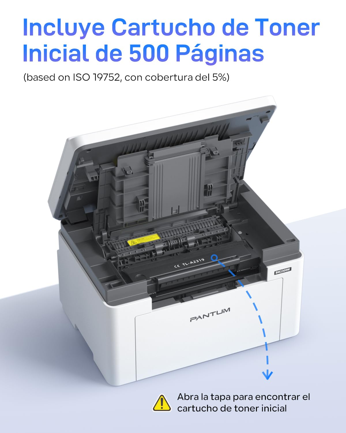 PANTUM Impresora Multifunción Láser Monocromo WiFi (BM2309W, BM2300W), Impresión, Copia, Escaneo, para Oficina y Hogar (A4, 20 ppm, Wi-Fi Direct, USB 2.0, Bluetooth, AirPrint, Mopria)