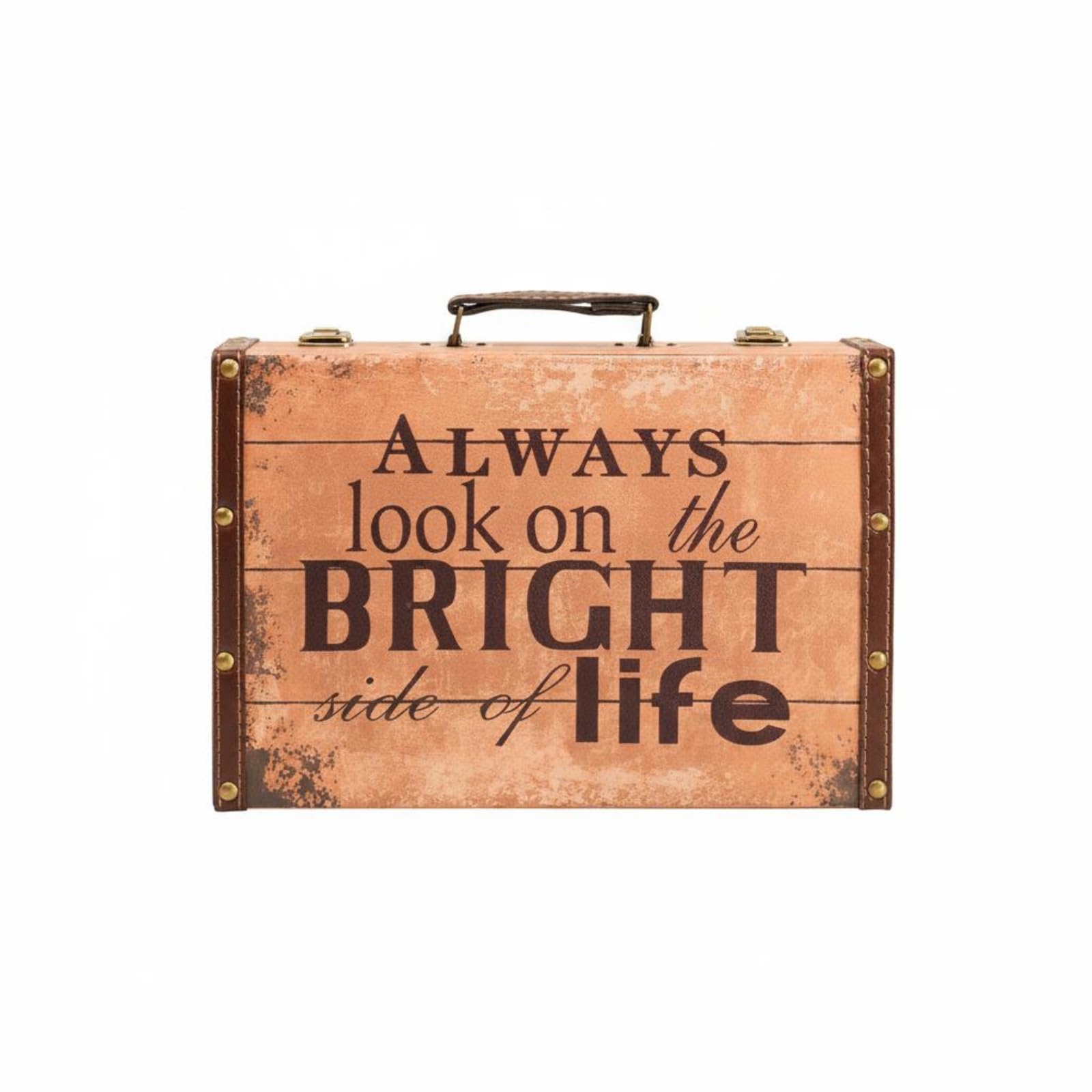Leather-Like Vintage Suitcase Trunk Stitched Trim Hard-Sided Suitcase Metal Corner Guards Retro Display Trunk Rivet Hardware for Prop Use, S Br Style|Home & Garden | Furniture | Trunks &-image-20