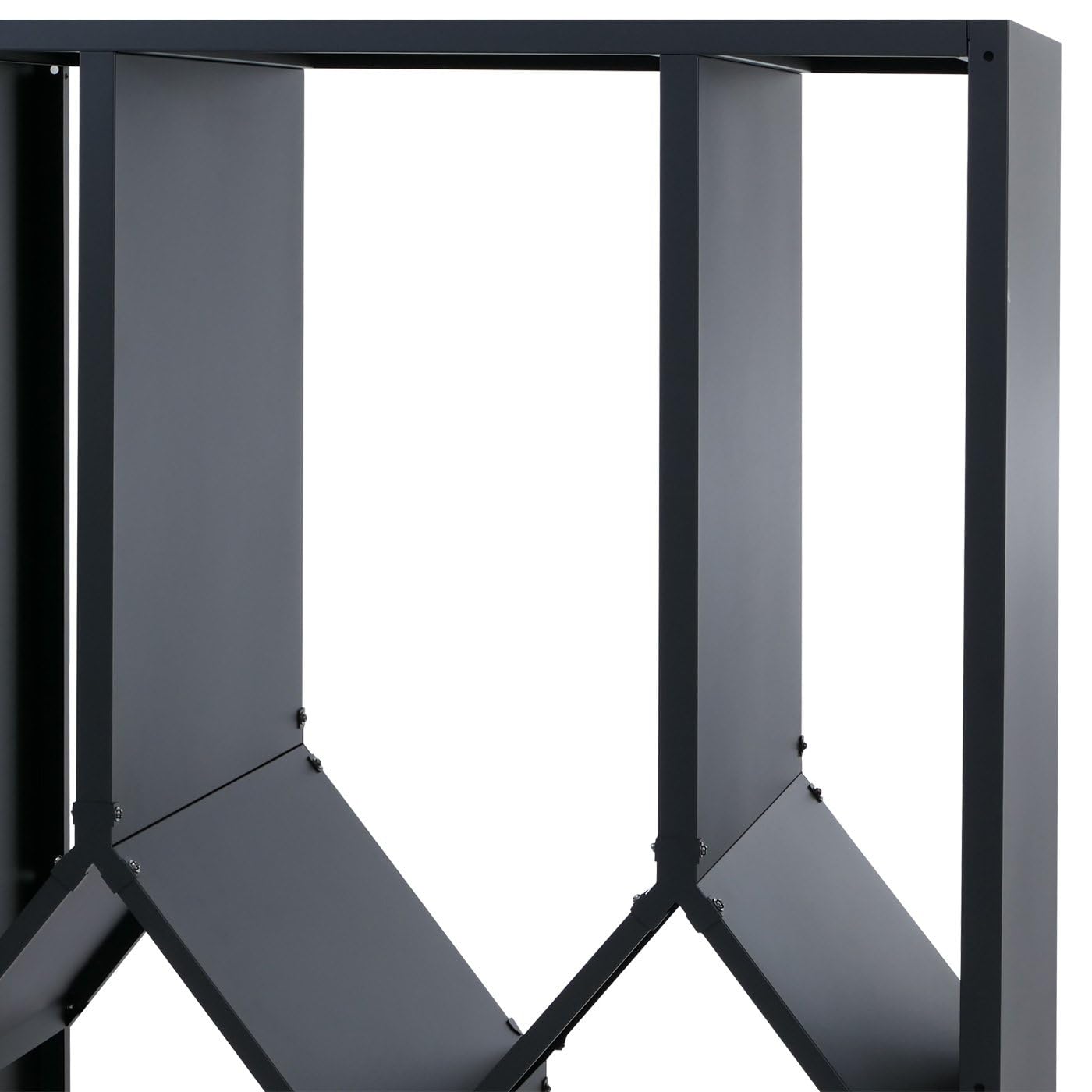 Mendler Brennholzlager HWC-P76, Outdoor, Metall 160x95x50cm - anthrazit | Kamin-/Feuerholzregal, Holzlager, Holzunterstand