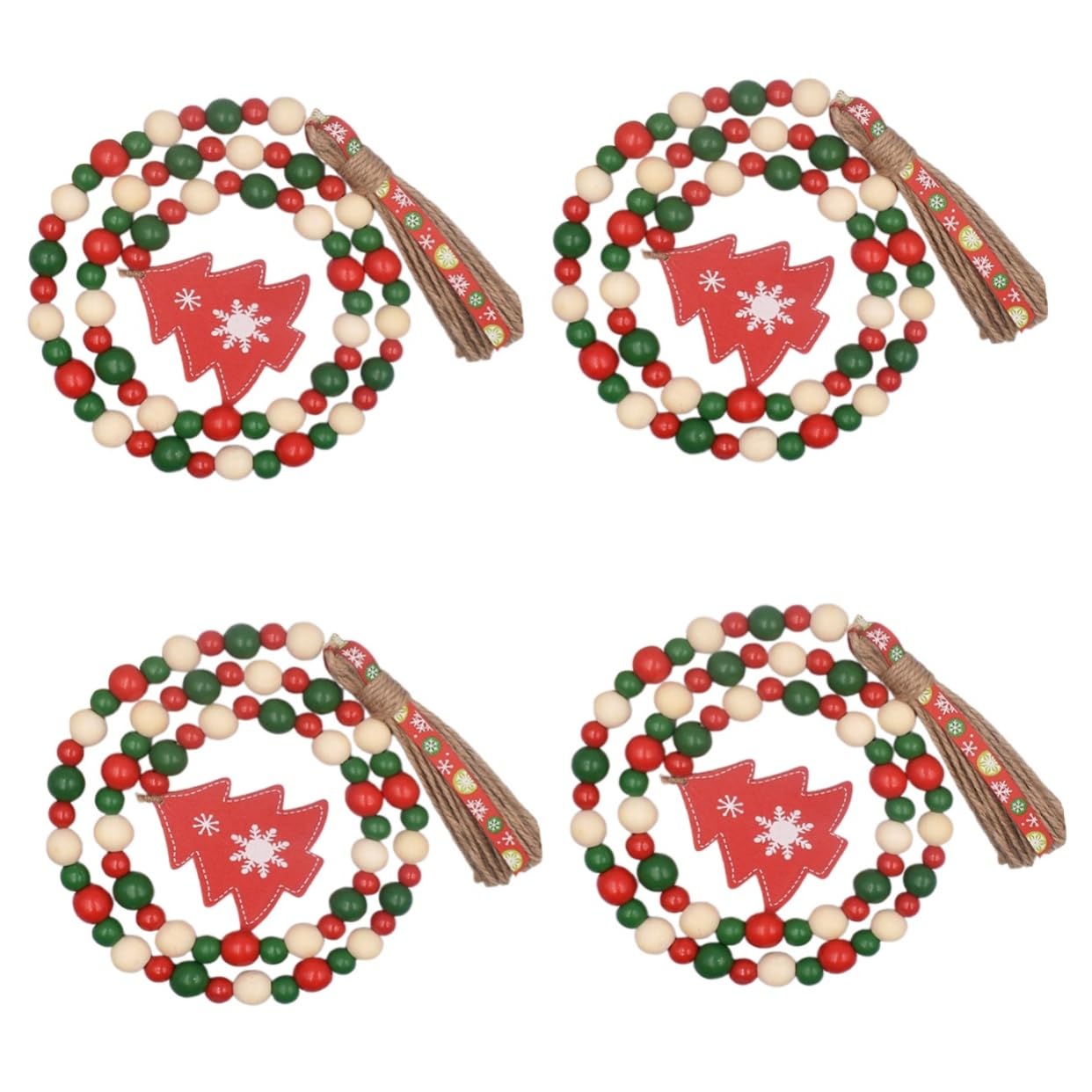 TOPBATHY 4 Stück Perlenverzierungen Weihnachtsperlengirlande Perlenquaste im Weihnachtsstil graceling Christbaum anhänger Weihnachtsgirlande Weihnachtsdekorationen Weihnachtsperlen Girlande
