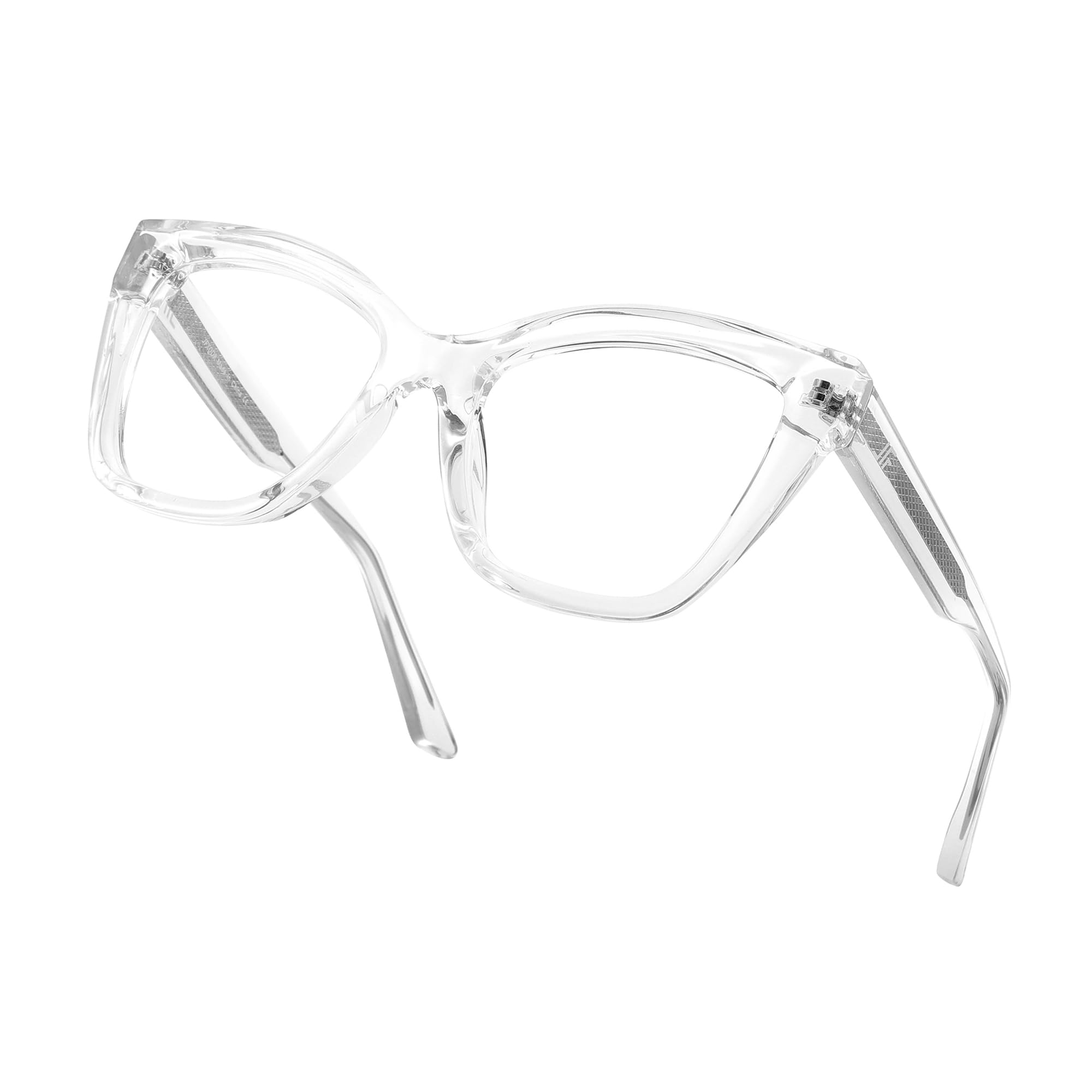 JFXQDR Women's Oversized Blue Light Blocking Glasses, Cat Eye Computer Gaming Glasses Anti Eyestrain & UV Glare RF6217 (Clear Cateye Frame)