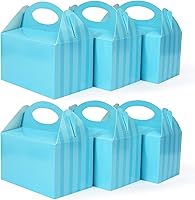 Vista 11 de Happyhiram Cajas de caramelos negras de 6 pulgadas de 12 unidades con tiras de papel para regalos de fiesta, bolsas de galletas con asas, cajas