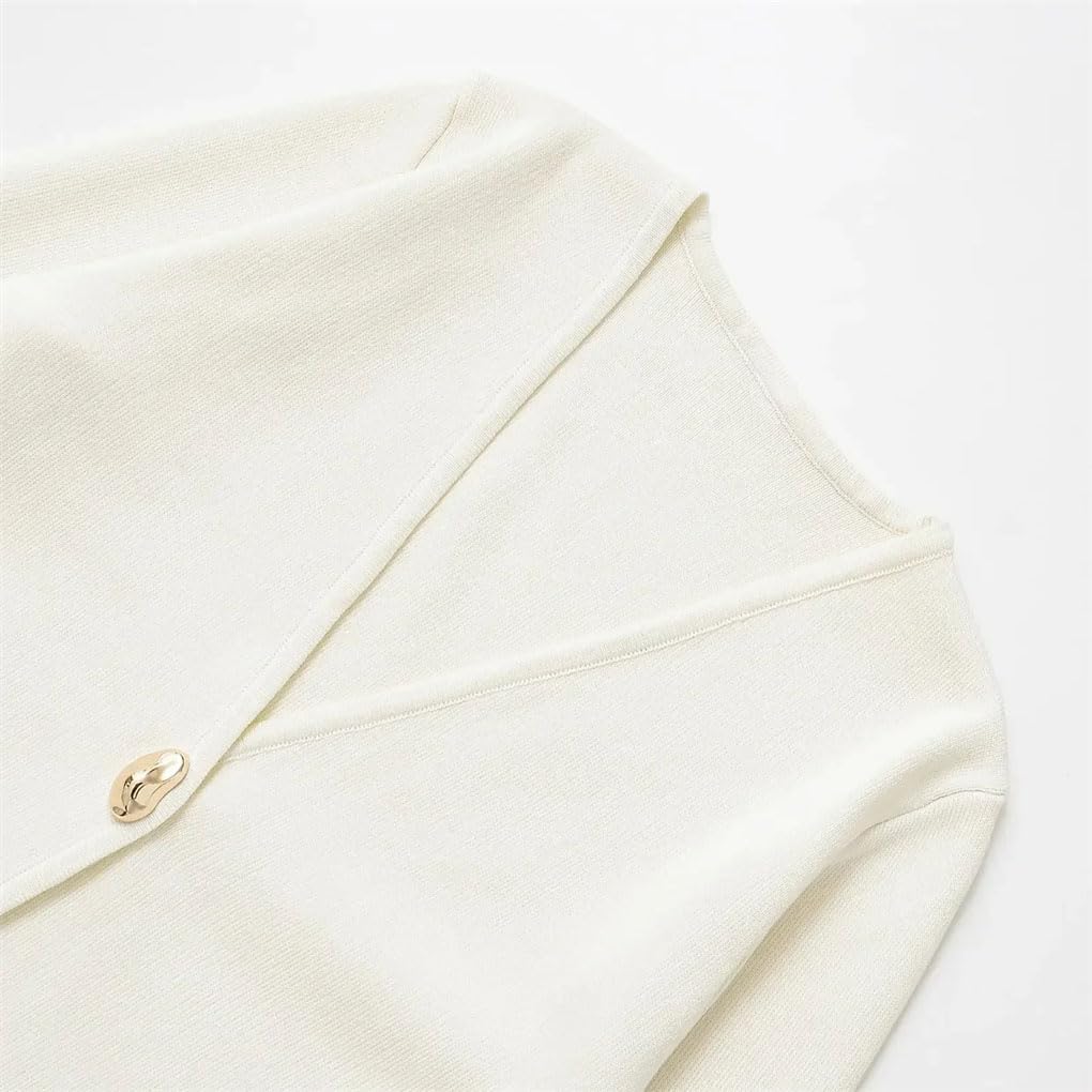 Women Tops V-Neck Knitted Cardigans Simple Temperament Sweater Coat Outerwears Knitwear