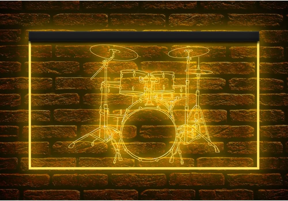 140087 Drums & Percussion Live Show Music Shop Now Open Workshop Studio Display LED Light Neon Sign (21.5" X 12", Purple)