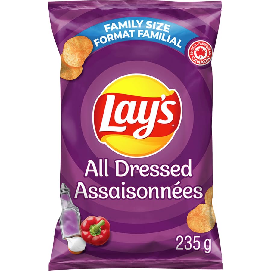 PepsiCo Foods Canada ULC (Frito Lay & Quaker Oats) Lay's All Dressed Potato Chips, 235g/ 8.3 oz Bag