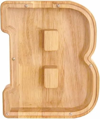 Miniatura 10 de Twenty-six English Alphabet A-Z Letter Piggy Bank,Large-Capacity Transparent Wooden Alphabet Piggy BankPersonalized Coin Savings Box, Name DIY