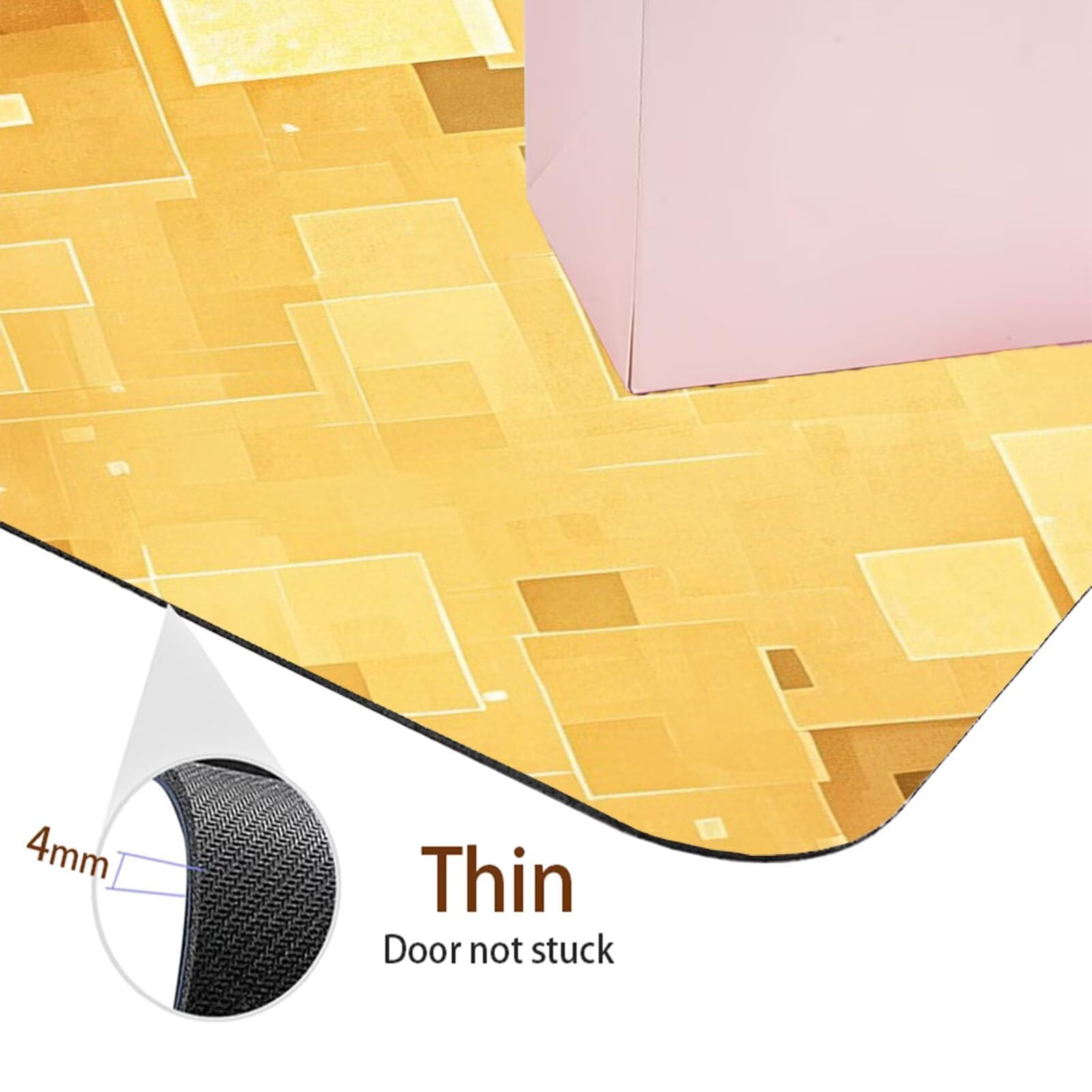 Tappetino da Bagno Antiscivolo Tappeto Bagno Super Assorbente Tappeto Cucina ad Asciugatura Rapida Facile da Pulire Tappetino Doccia Tappeti Cucina per Zerbino Ingresso Interno Giallo 140x200cm 7-1429