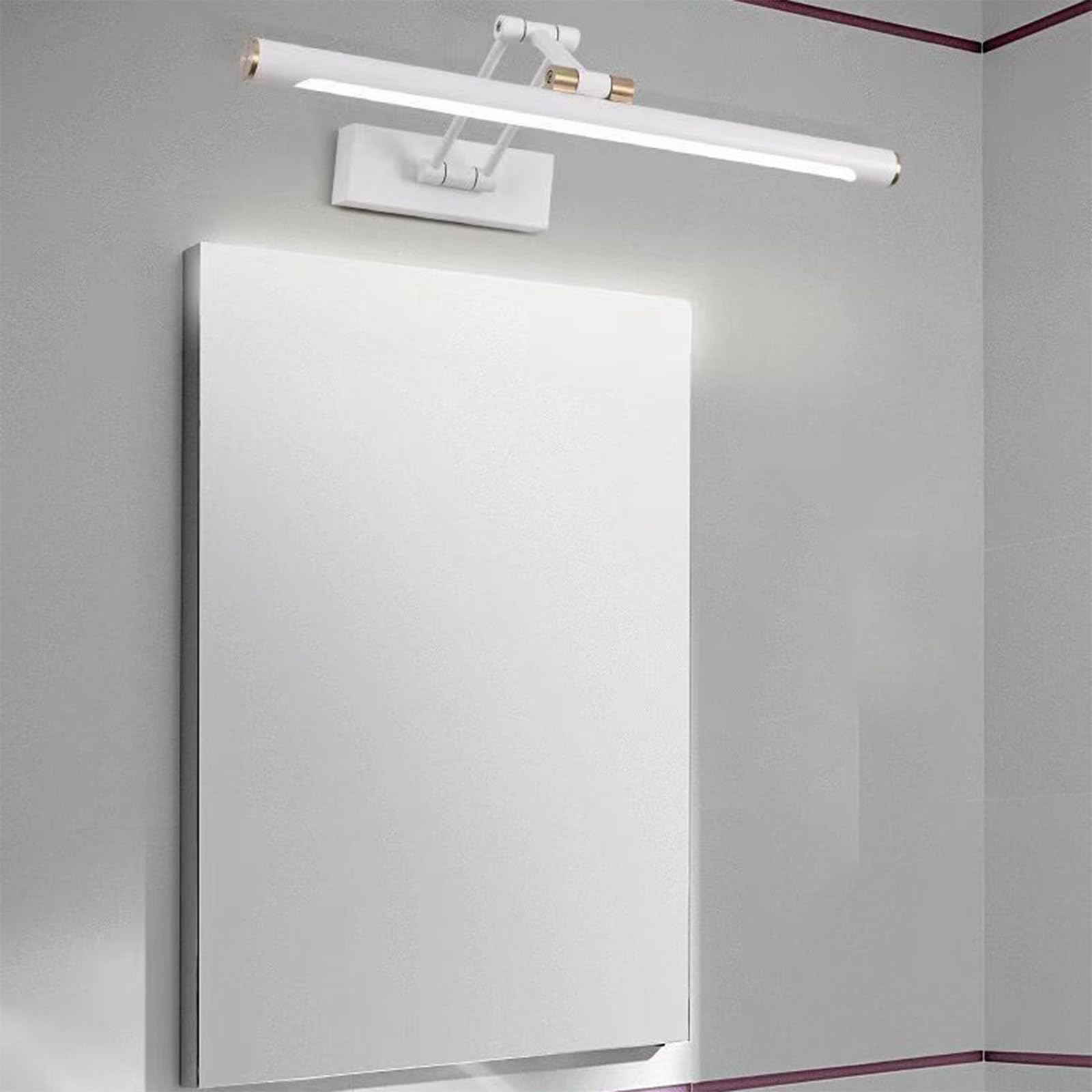 Luz de maquillaje LED ajustable con cabezal giratorio 180° para espejo moderno 8
