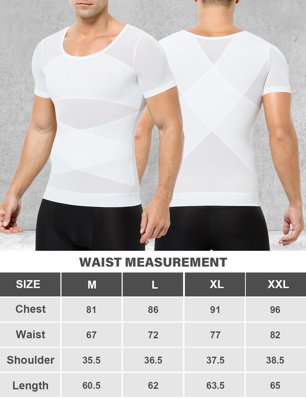 Casey Kevin Débardeur de Compression Homme sans Manche Gainant Minceur sous-vêtements Musculation Sport Top Body Shaper Maillot de Corps Ventre Plat Homme, Noir/Blanc(S-XXL)