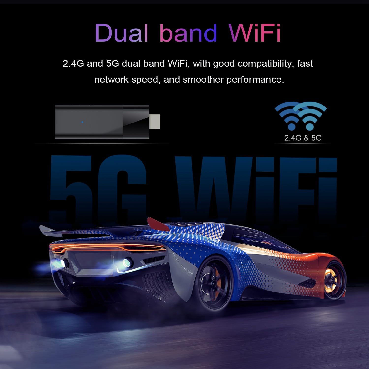 Q6 Mini-TV-Stick + Bluetooth-Sprachfernbedienung Android 10 2 GB + 8 GB 2,4 G + 5 G WiFi + BT4.0 H313 Smart-TV-Box Android TV-Stick PK DQ03 Langlebig, Einfache Installation