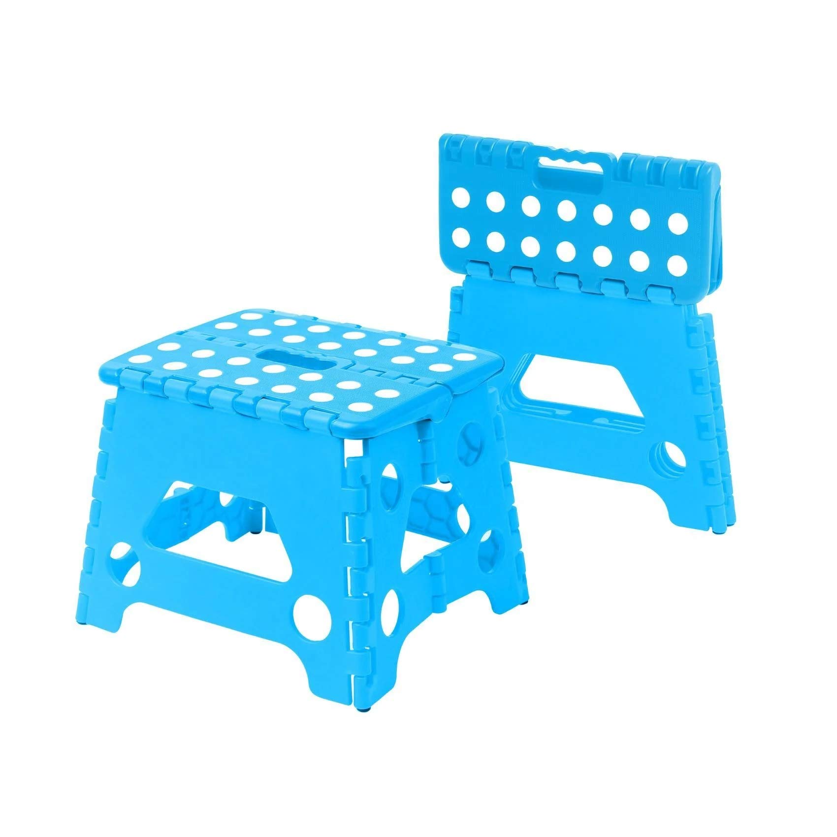 Multi Purpose Folding Step Stool kids Home Kitchen Easy Storage (Blue)