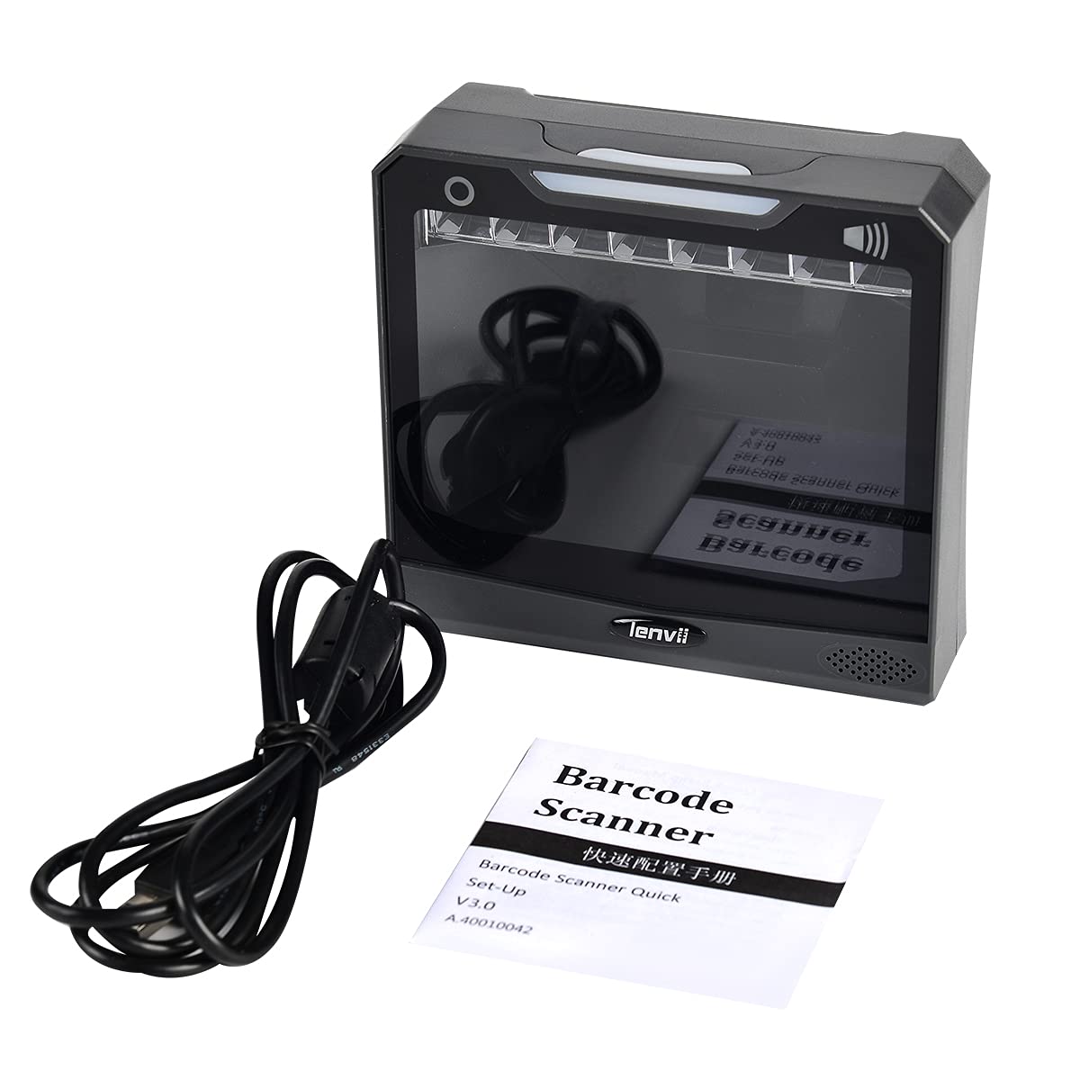 LENVII Lettore Codice a Barre Desktop,1D 2D QR Code Scanner Auto Tavolo Mani Libere,lettore barcode scanner Supporta Linux/Mac/Windows, per Negozi, Supermercati, Distributore Automatico QR Reader