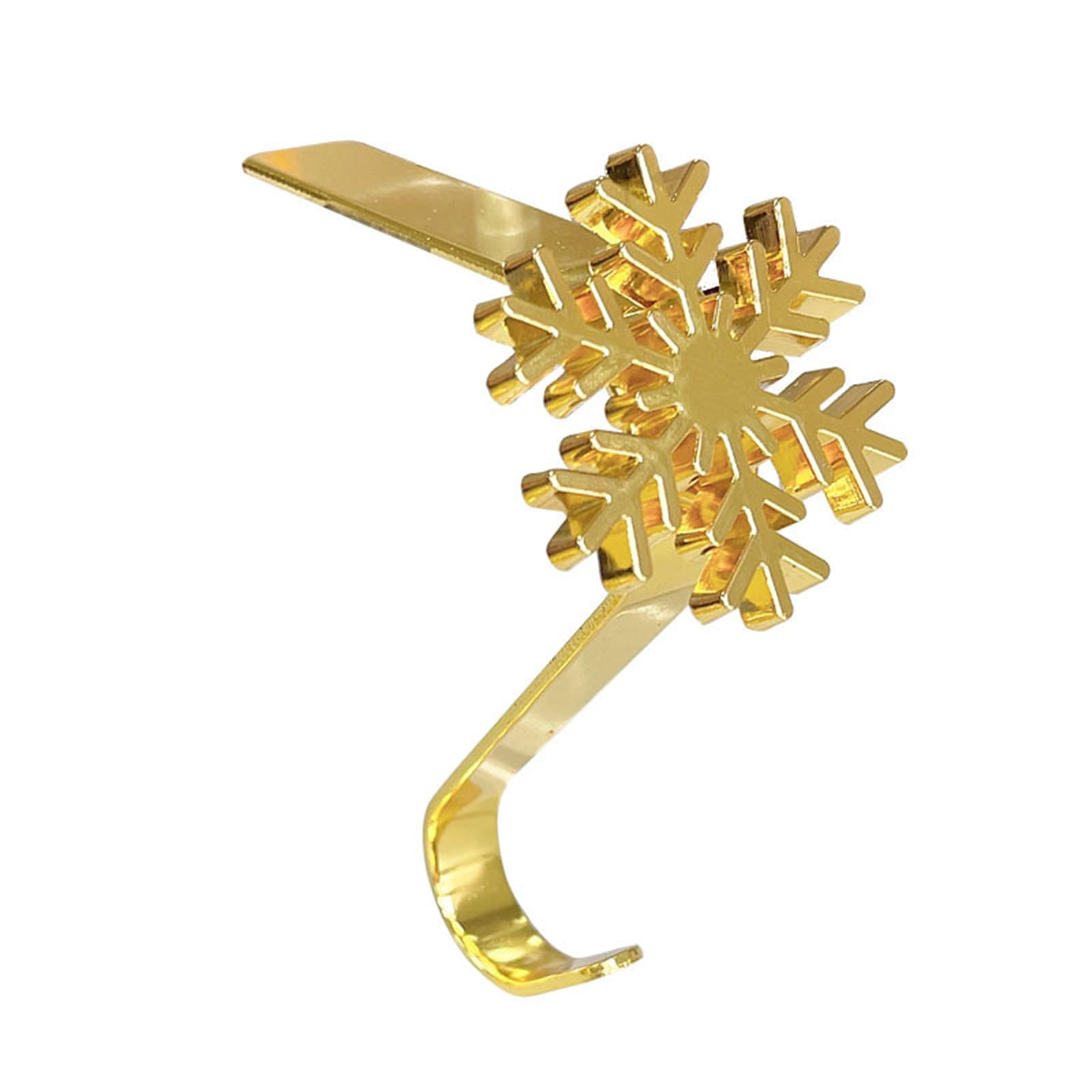 Xjdzineq Decorsative Snowflake Wall Hook for Fireplaces Practical Metal Hangers Seasonal Home Decors Storage Solution Sturdy Stocking Holder