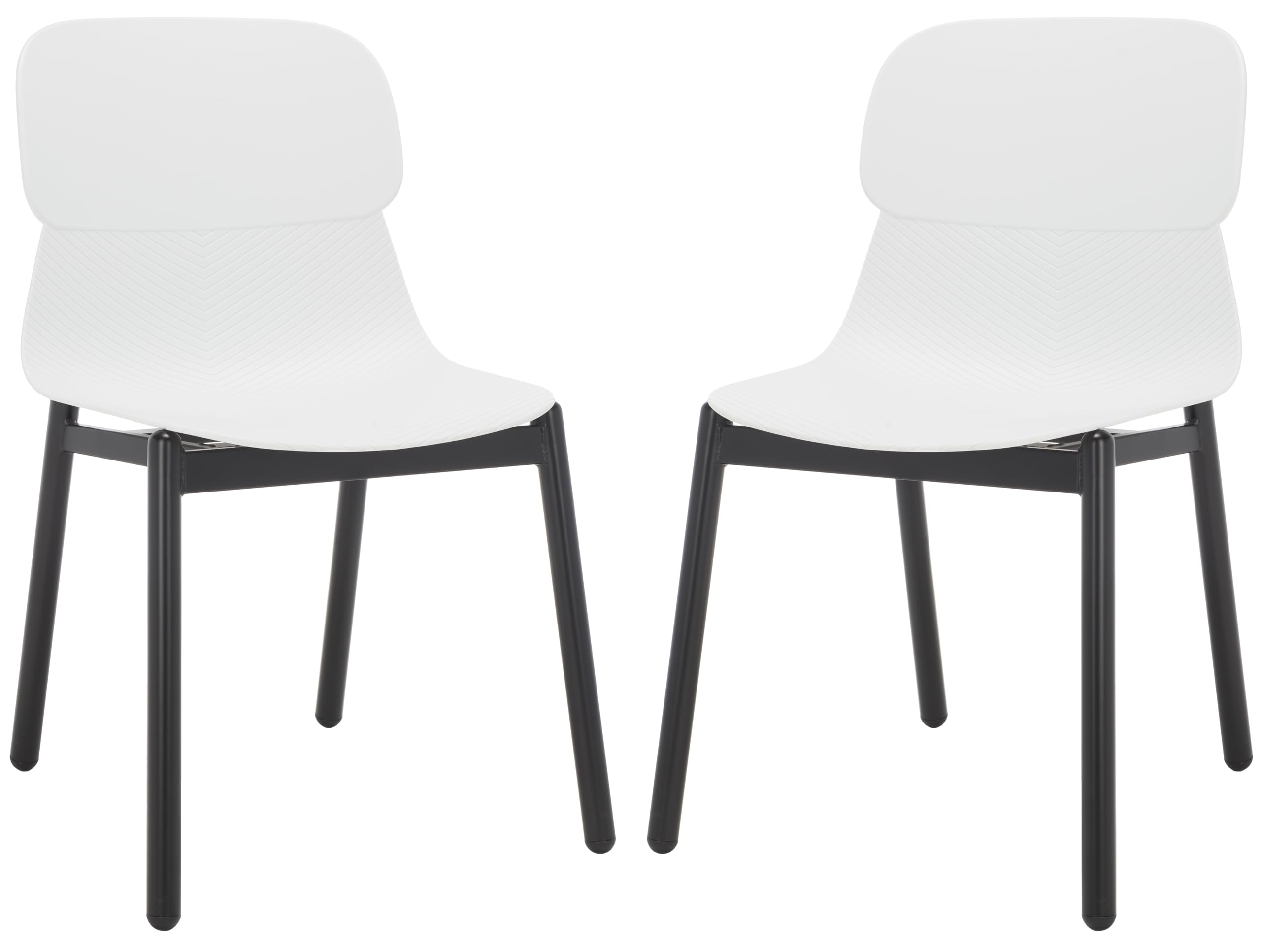 SAFAVIEH Couture Collection Abbie Retro White/Black Molded Plastic Dining Chair Set of 2