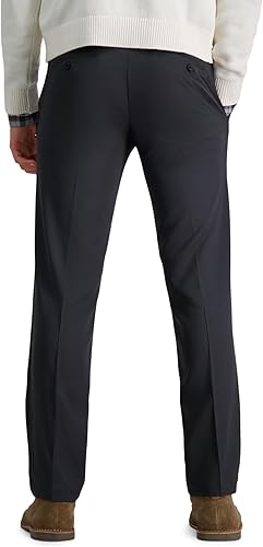 Miniatura 3 de Haggar Cool 18 Pro - Pantalón casual de ajuste recto con parte delantera plana y cintura súper flexible para hombre