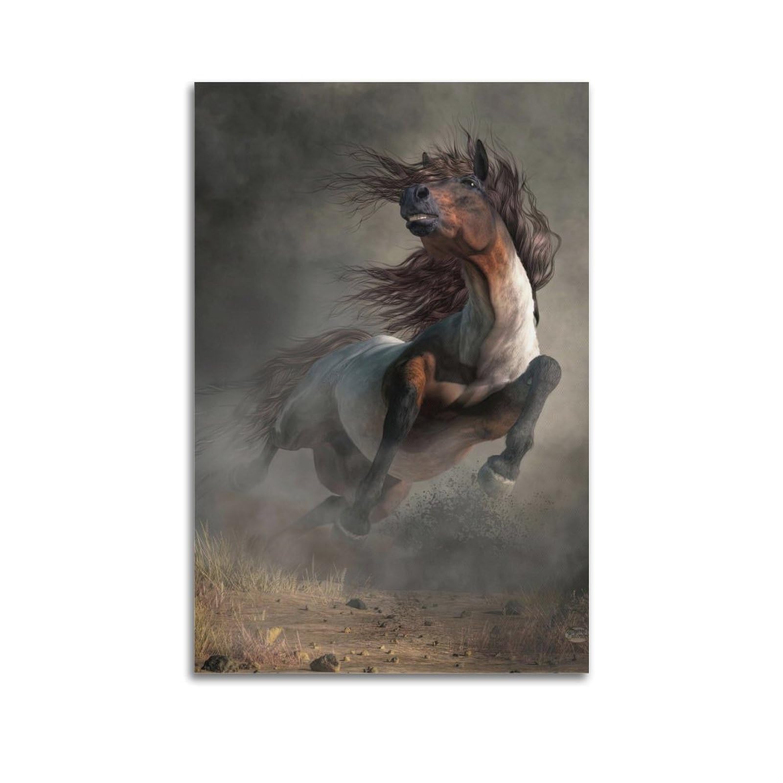 WPHSFX Animal Poster Galloping And Leaping Horse Poster Decorative Painting Canvas Wall Posters And Art Picture Print Modern Family Bedroom Decor Posters 24x36inch(60x90cm)