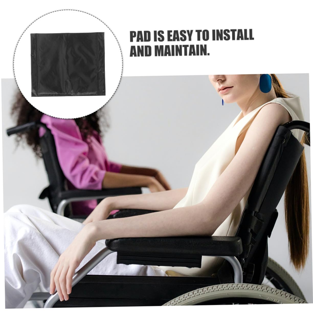 2 Piezas Cojín para Silla de Ruedas Acolchado Grueso de Tela Oxford Transpirable Antideslizante Repuesto Asiento para Mayor Comodidad y Estilo