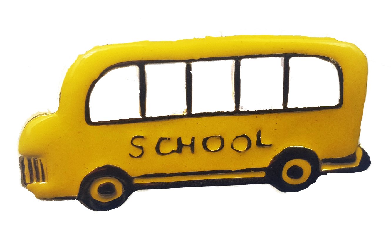 School bus fashion pin broach
