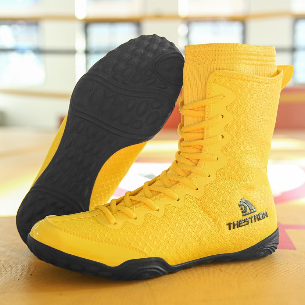 Scarpe da Boxe per Gli Uomini Alte Competizioni Stivali da Palestra Traspirante Fighting Squatting Sport Training Calzature