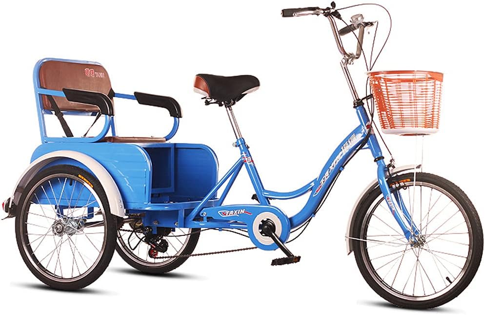 Three Wheel Bike Adult Tricycle Bike 6 Speed 3-Wheel Bicycle Trike Bike Bicycle for Seniors Women Men Trikes Recreation Shopping Cycling Pedalling
