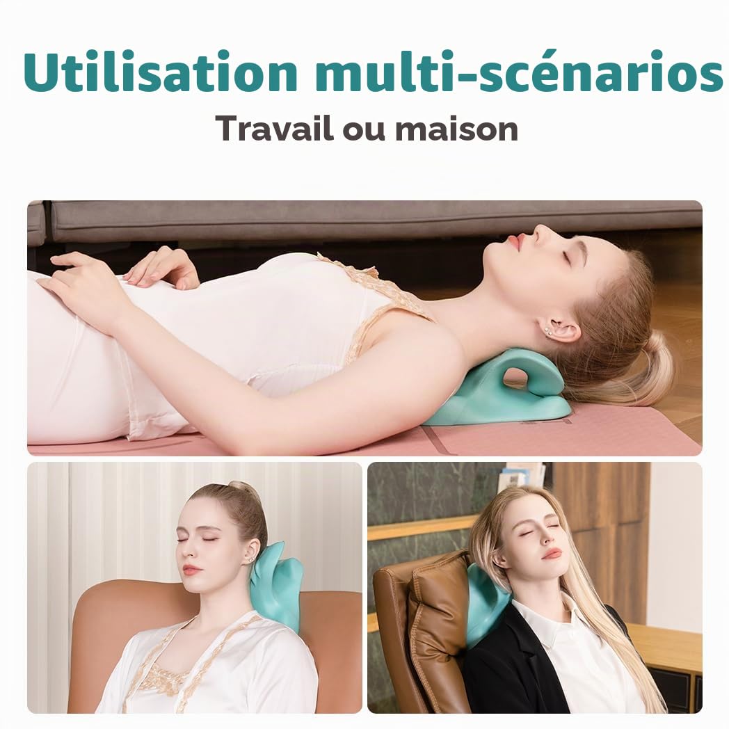 Auauraintt Relaxateur de cou et d'épaules,civière de cou,correction de la posture du cou,traction cervicale des épaules du cou,Dispositif de Traction Cervicale pour la relaxation du cou et des épaules