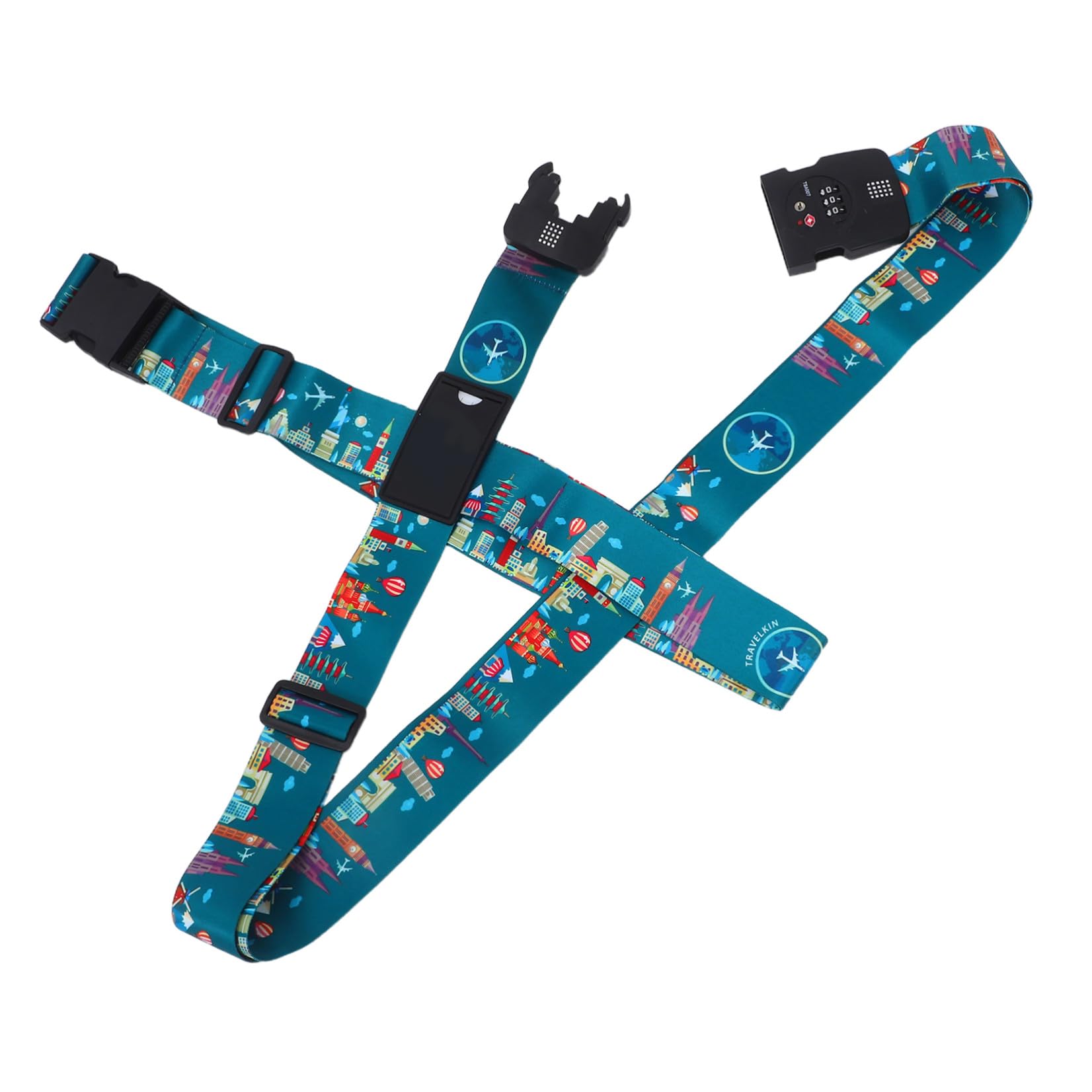 Uonlytech Gepäckband Mit Zahlenschloss Für Koffer, Sicherer Verschluss, Polyester, Kreuzgurt Für Reisegepäck Und Urlaub