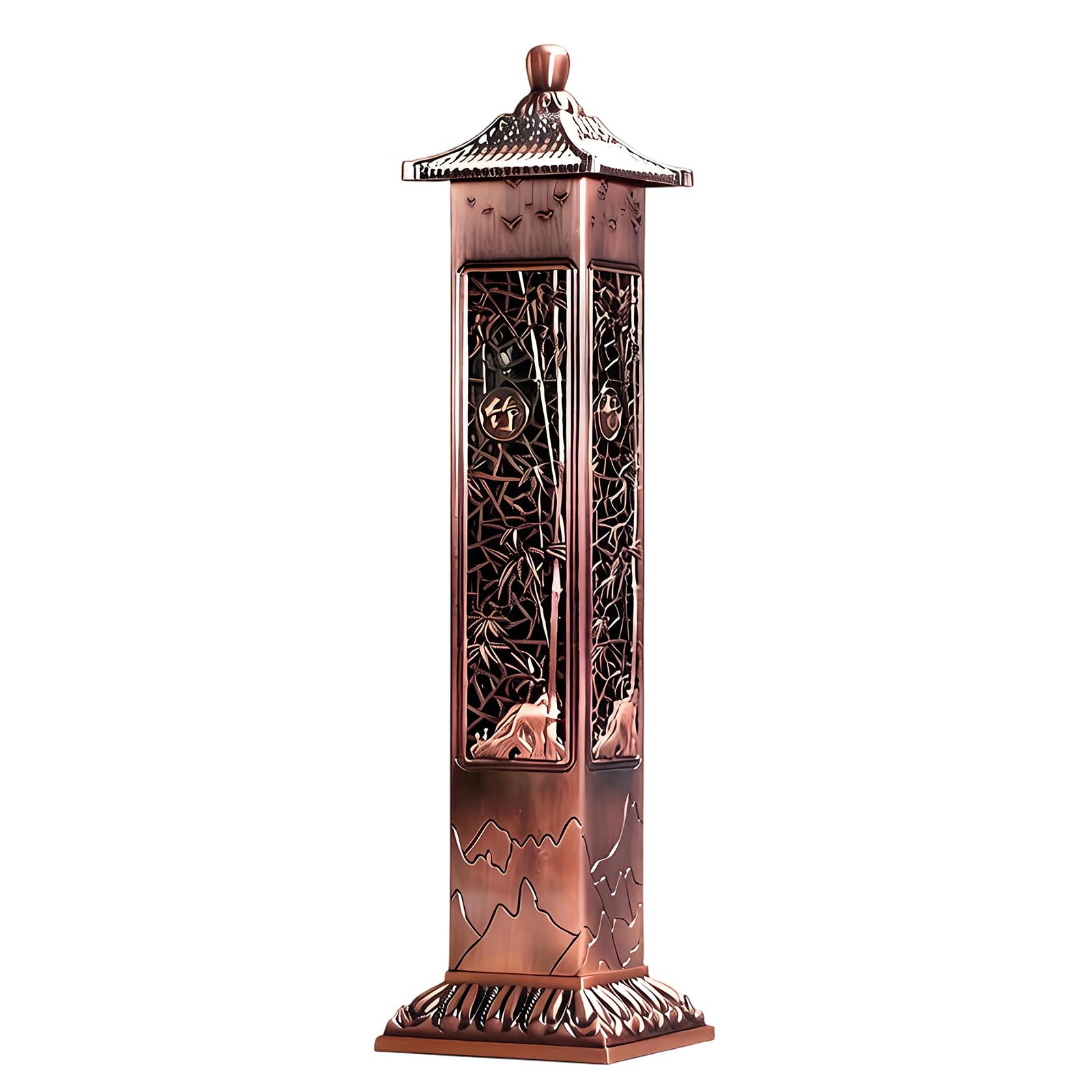 Metal Hollow Vertical Incenses Burners with Cultural Motifs Oriental Censers for Gift and Collection Decoration Fengshuis Scented Stove