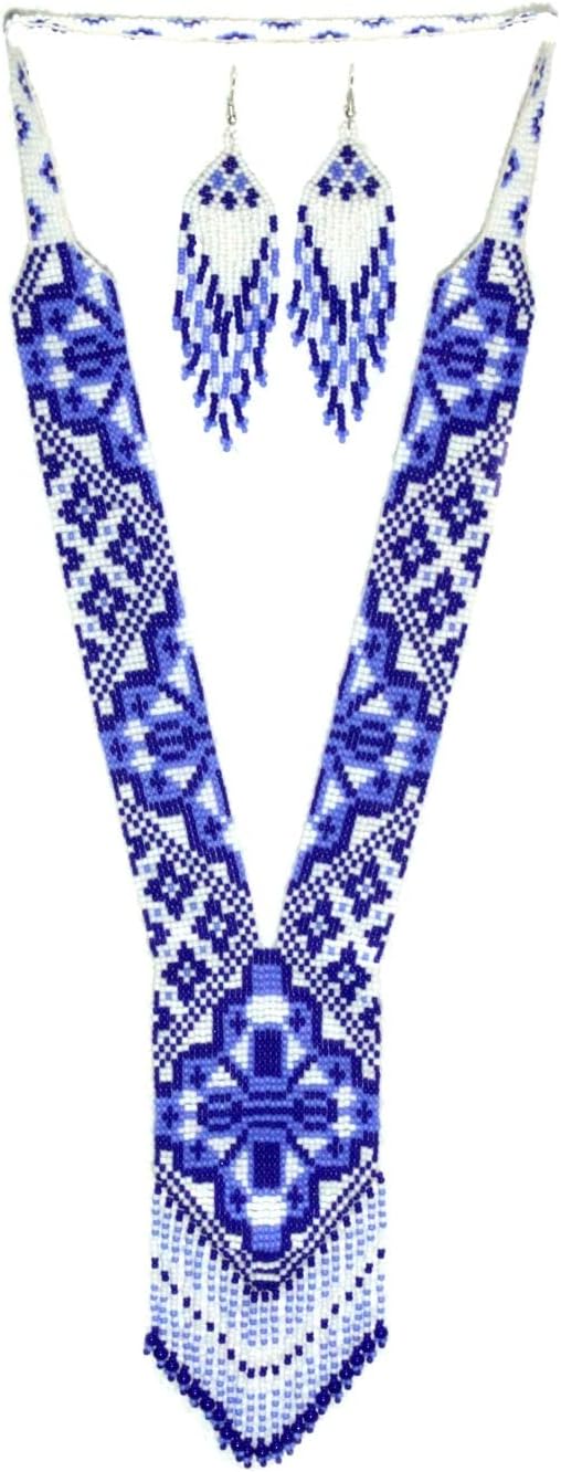 Beaded necklace seed bead tassel for women boho bohemian