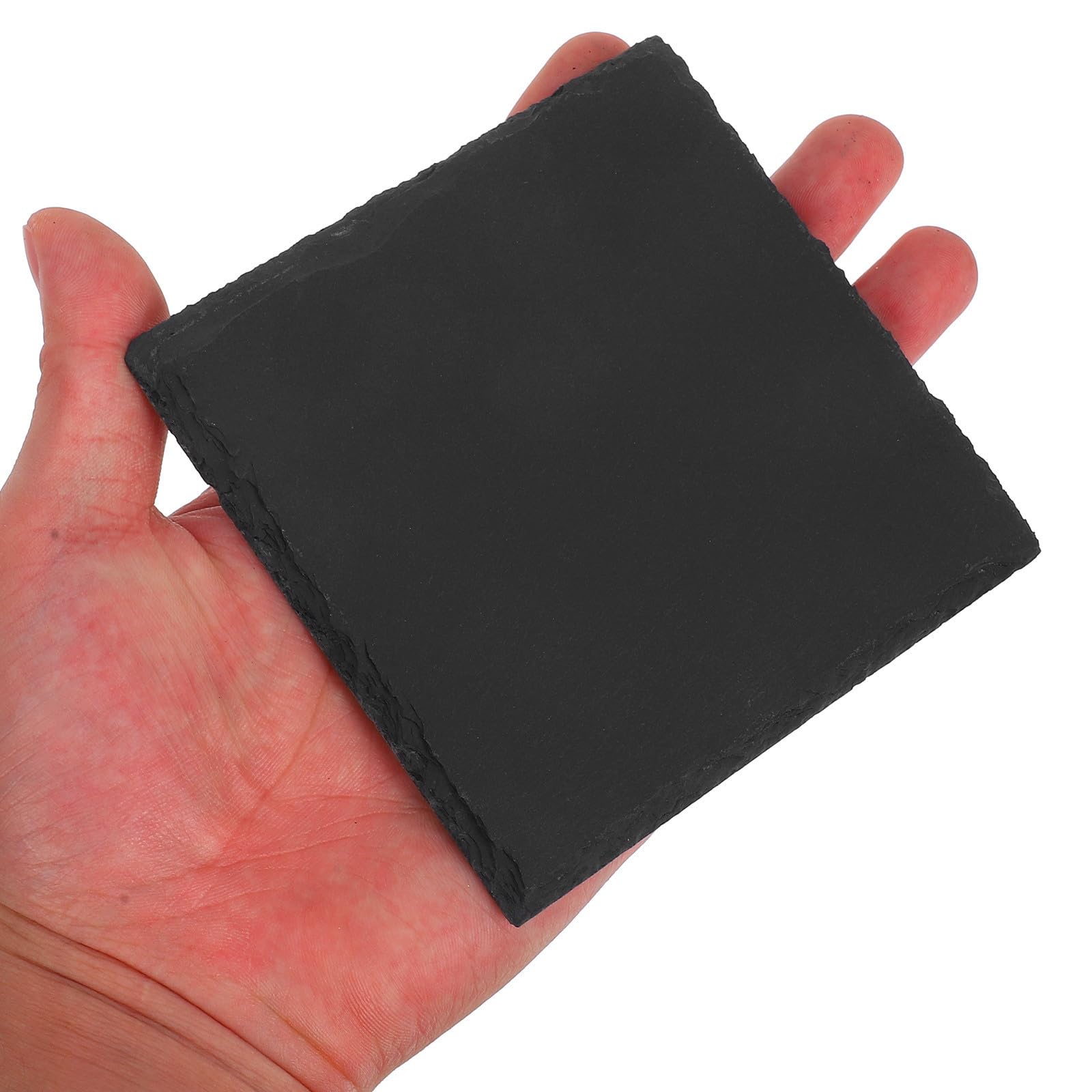 12 Piezas Posavasos Redondo de Pizarra Negro, Estilo Japonés