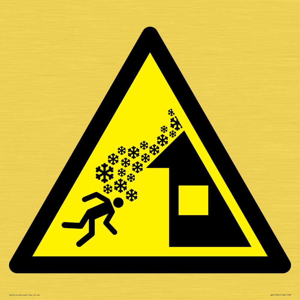 W040 Warning: Roof avalanche Sign - 300x300mm - S30