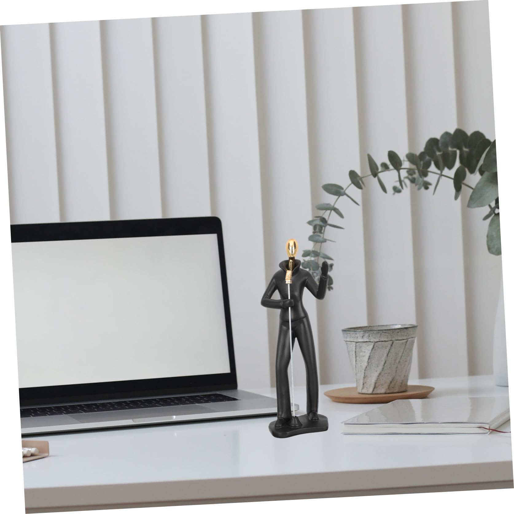 Modelo de Figura Musical de Resina Negra, Adorno Estable para Mesa