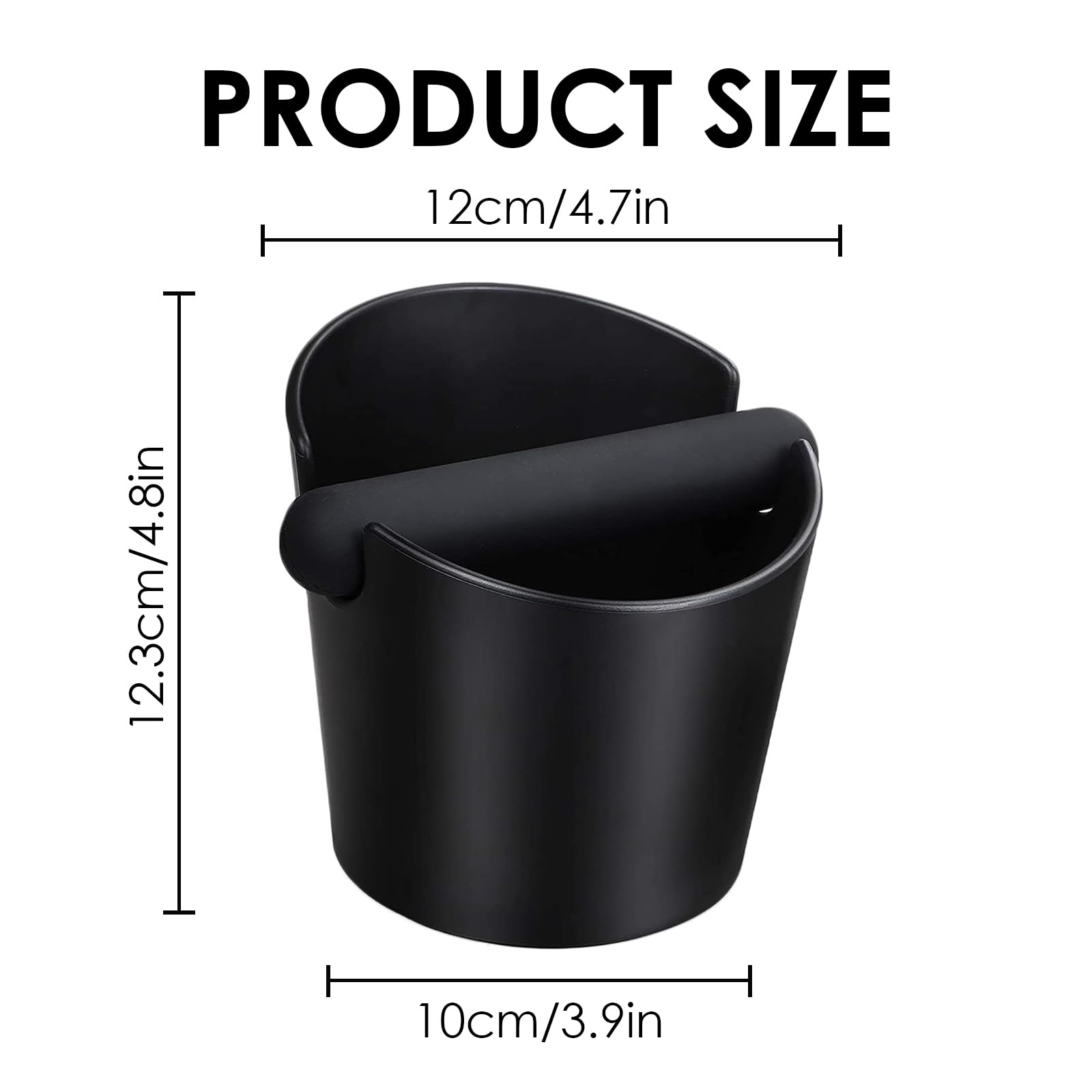 Ideal Swan Abklopfbehälter für Siebträger, Knock Box Barista Zubehör | Kaffeesatz Abschlagbehälter Espresso, Klopfbox Abschlagbox mit Abnehmbarer Klopfstange Silikon, Rutschfest & Geräuschdämpfend