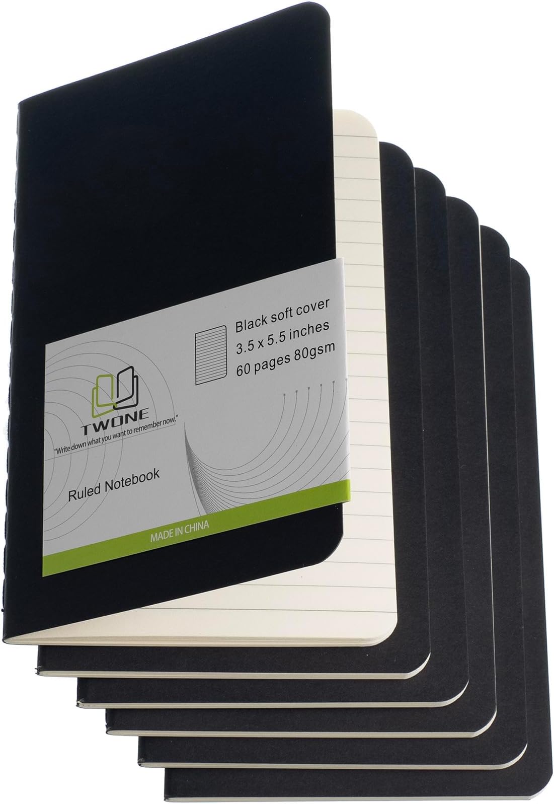 Softcover Pocket Notebook Set - 3.5" x 5.5" - 6 Pack - 30 Sheets - 60 Lined Pages - Perfect for the Traveler or Author