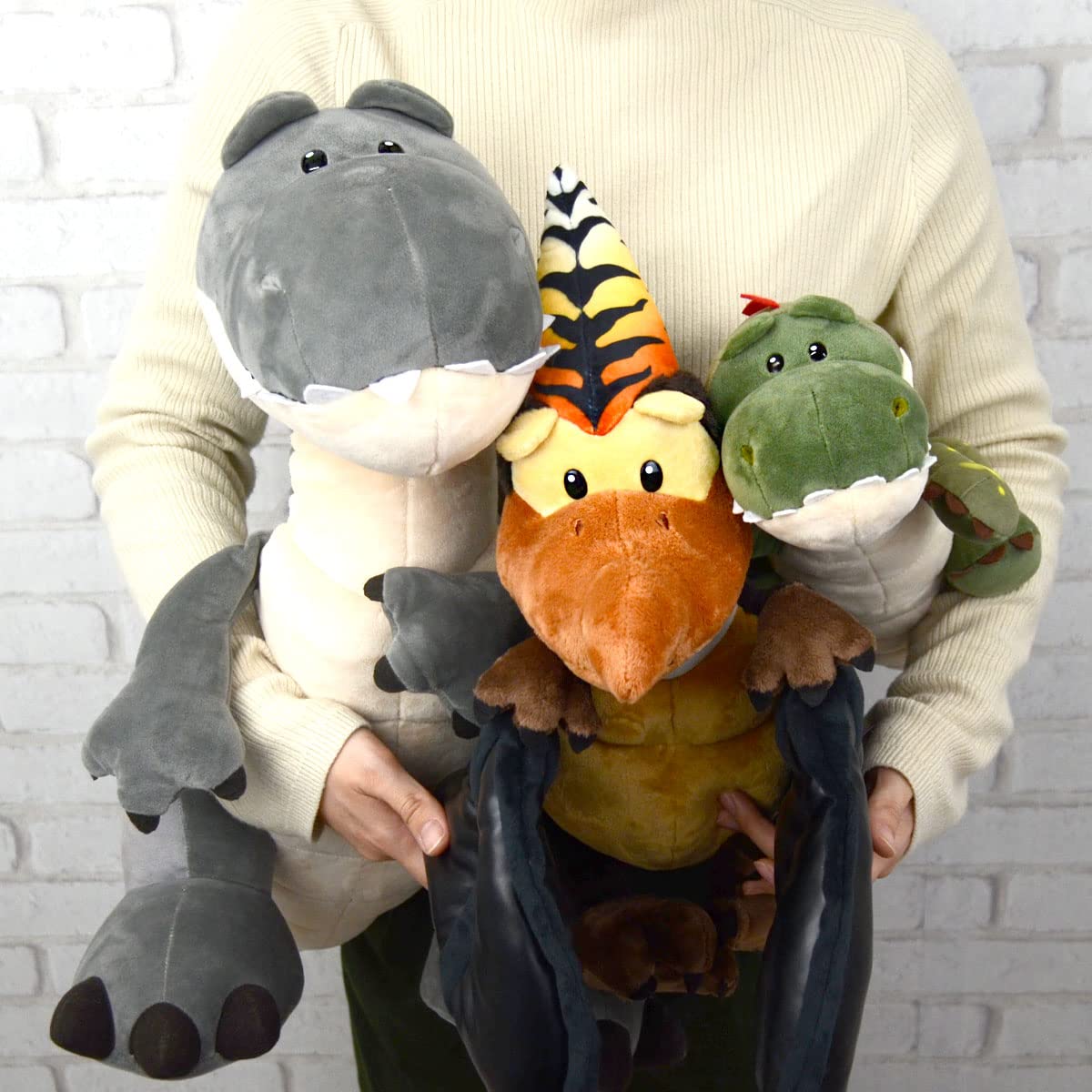 NICI Kuscheltier Dino Tony-Rex 45 cm – Stofftier aus weichem Plüsch, niedliches Plüschtier zum Kuscheln und Spielen, für Kinder & Erwachsene, 48816, tolle Geschenkidee, grau