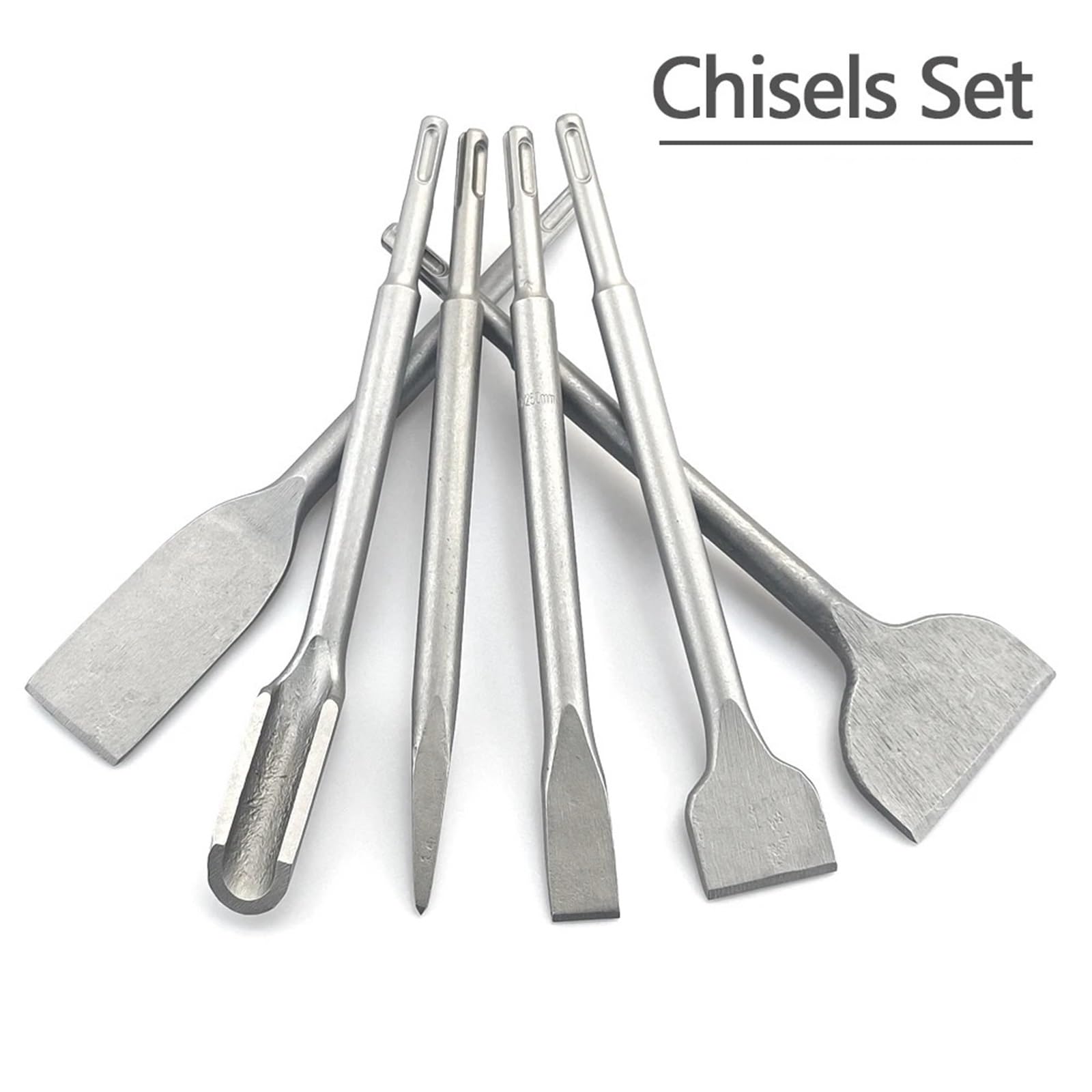 Set di Scalpelli Set di scalpelli con Gambo for Trapano a percussione, scalpello Piatto, Utensili for muratura for Cemento, Mattoni, Muro, Roccia, 250 mm(3PCS Chisels)