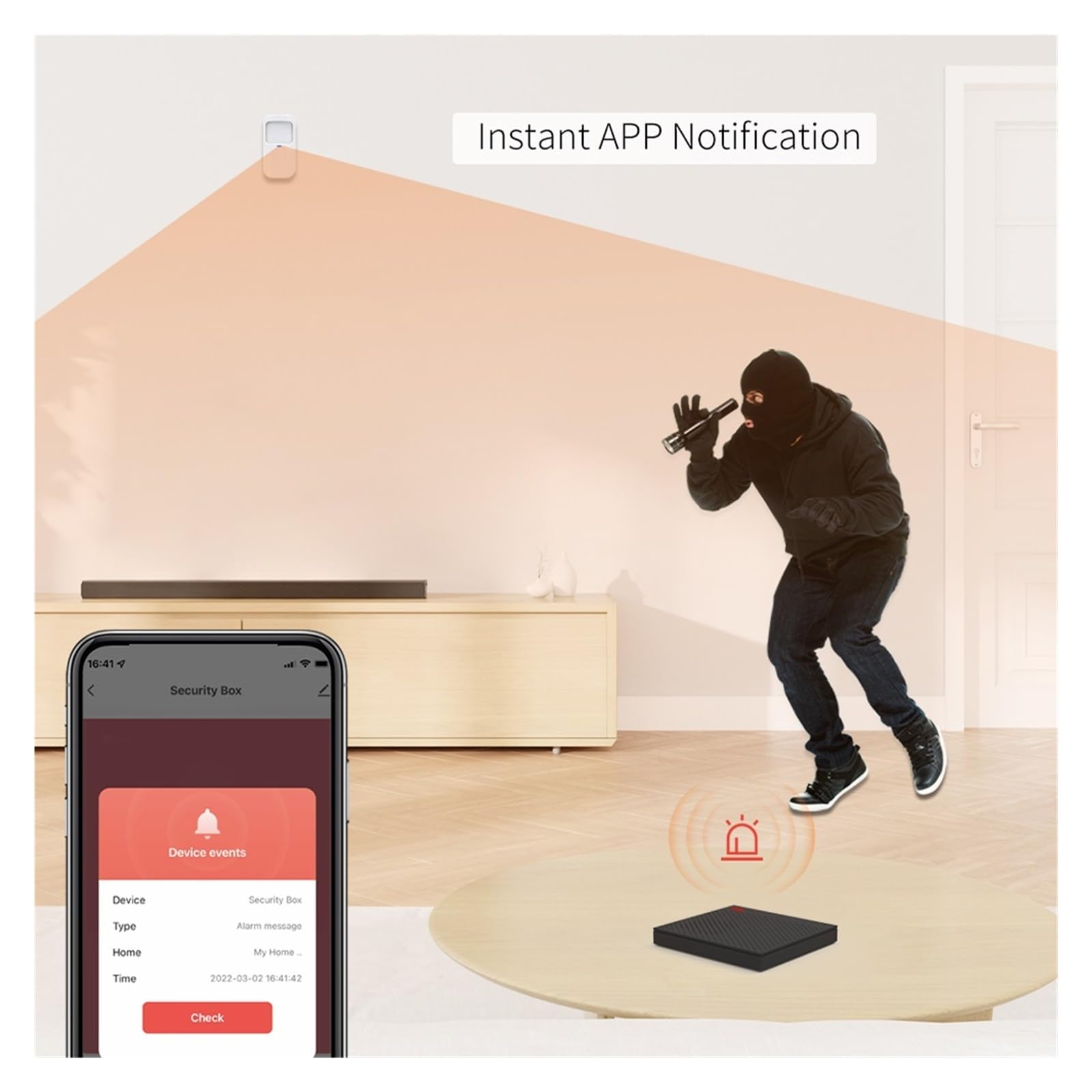 Di Allarme Di Sicurezza Domestica WiFi Wireless Smart Burglar Host Supporto Assistant E Controllo App
