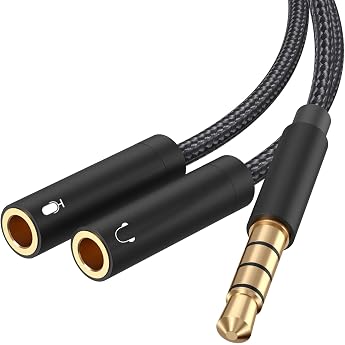 Kopfh rer Adapter Splitter 3.5mm Stecker auf Doppel 3.5mm Klinkenstecker Headset und Mikrofon Y Splitter Kabel f r Gaming Headset PS4 Xbox One Handy und Laptop