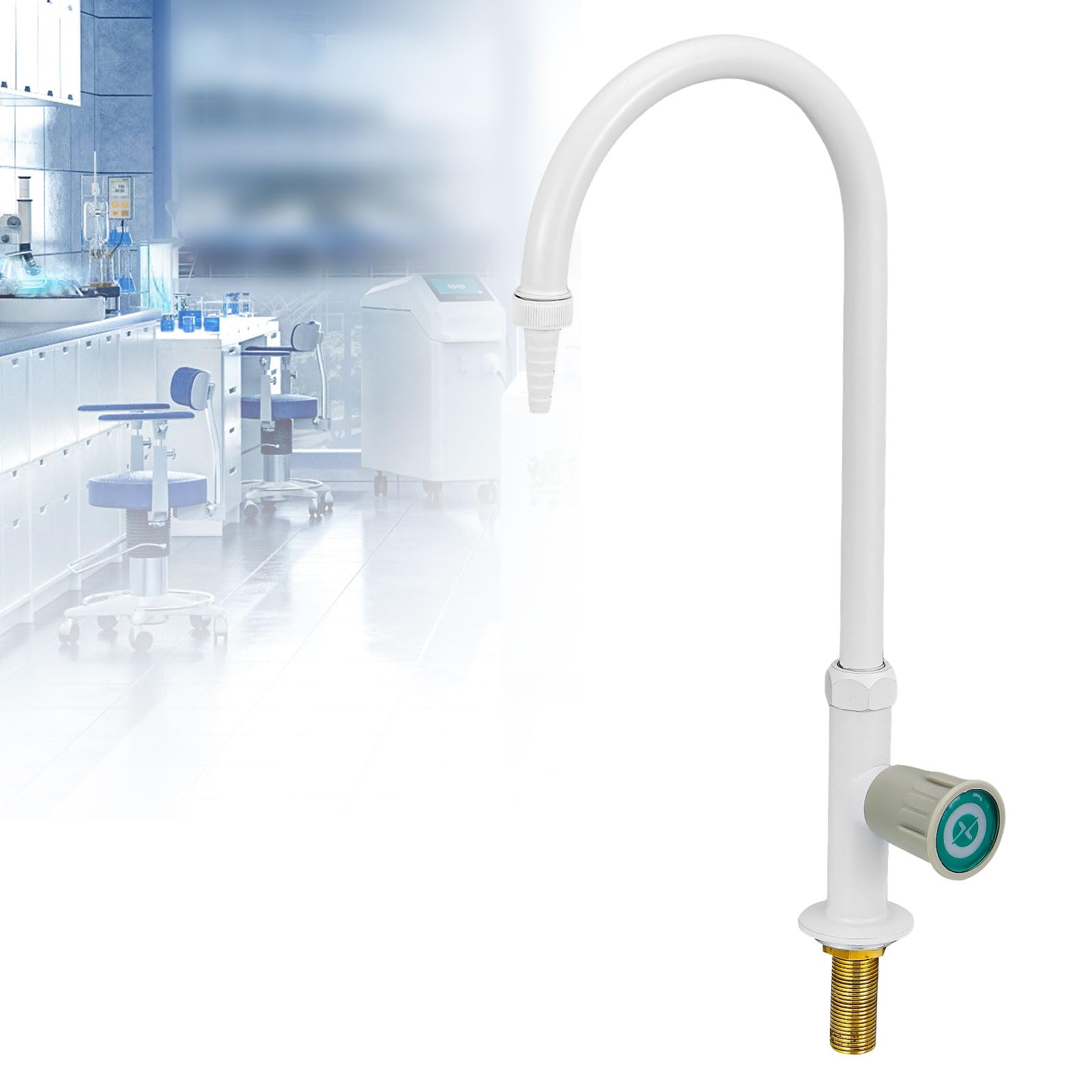 CGOLDENWALL Robinet Laboratoire, Cuivre Revêtu Époxy, Col de Cygne 360° | 20 Bar, G1/2, 0-99°C, Vanne Céramique, pour Industrie, École et Laboratoire
