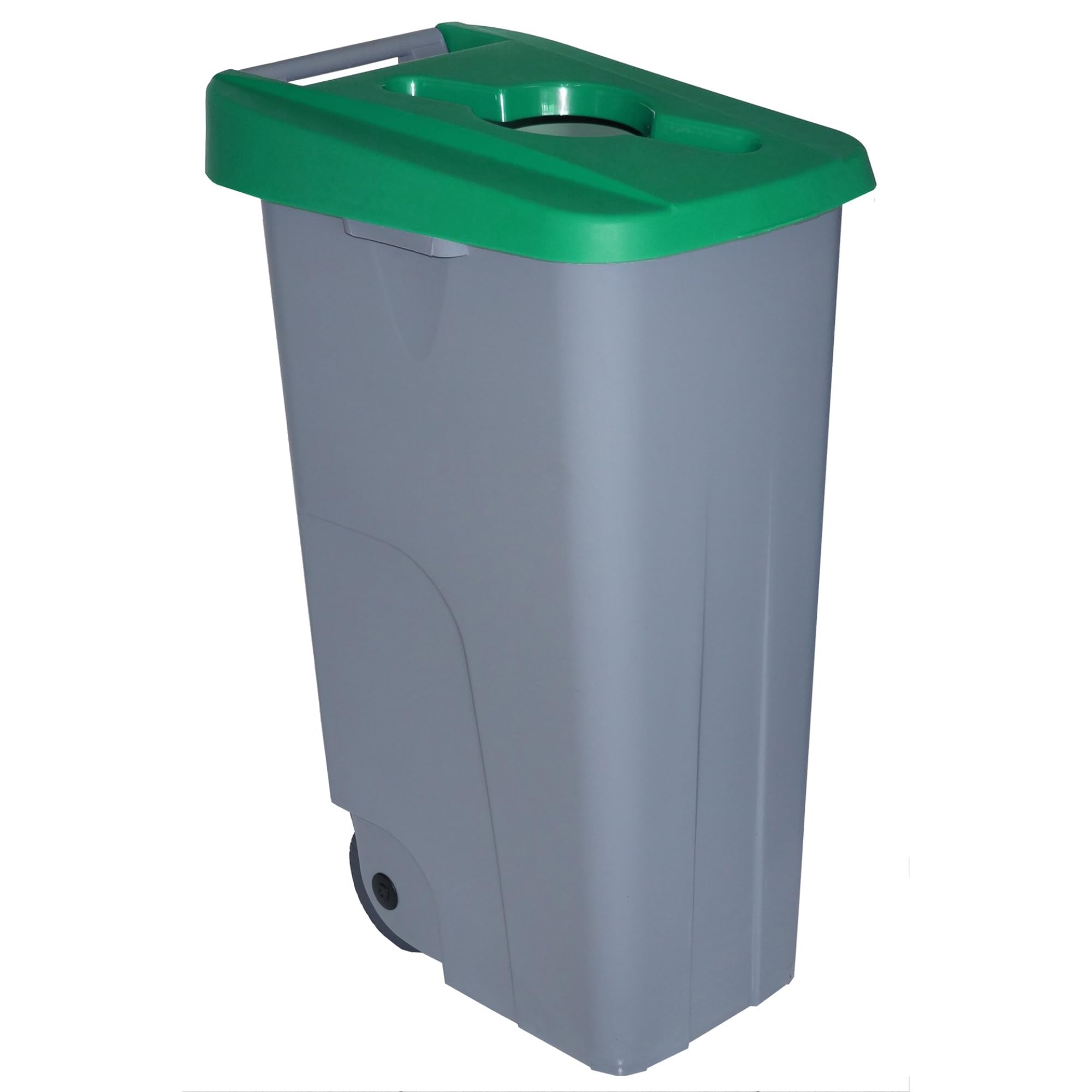 WELL HOME MOBILIARIO & DECORACIÓN Contenedor Abierto 110L Verde H.88cm + Rollo 10 bolsas de basura 120L