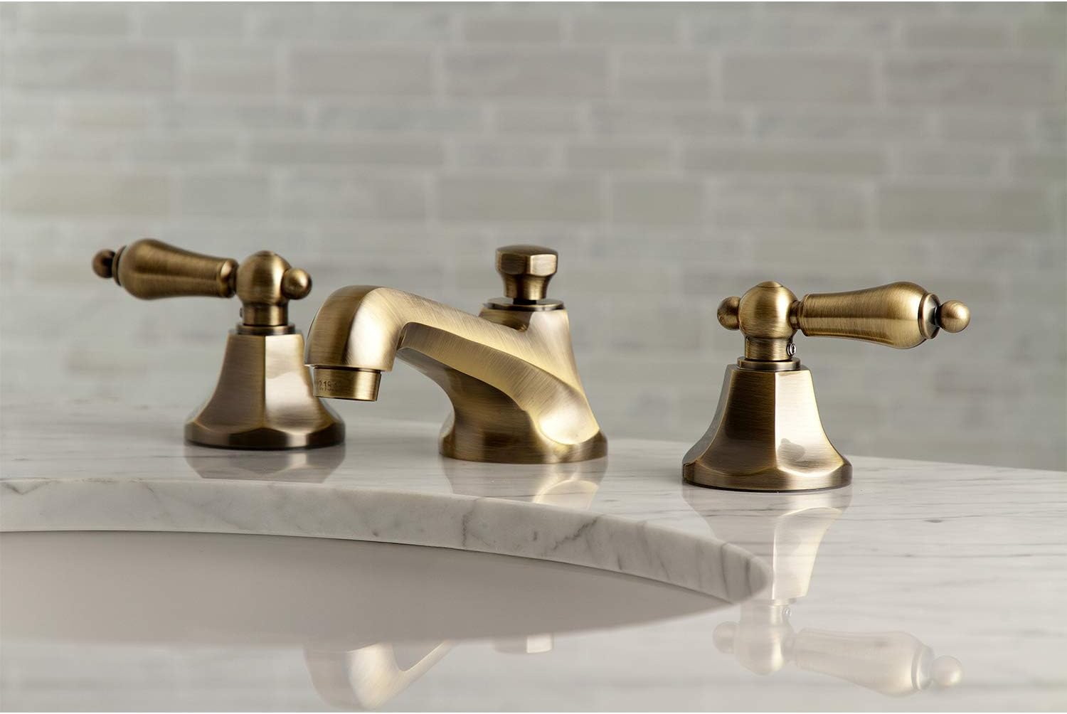 Kingston Brass KS4463AL 8" Widespread Bathroom Faucet, Antique Brass
