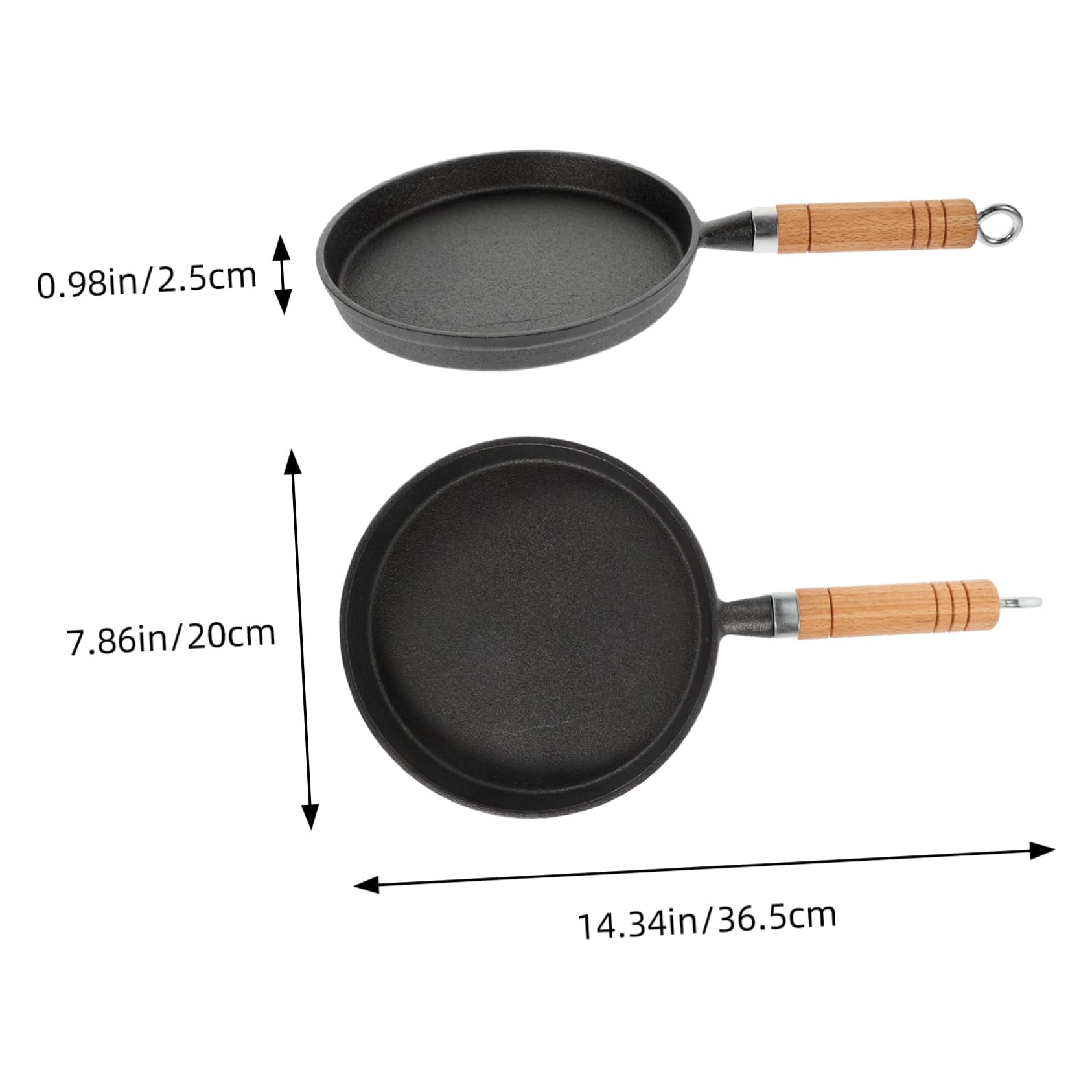 OUNONA Frying Pan Skillet Cooking Pancake Griddle Stainless Pancake Pans with Top The Eggs Nonstick Pizza Pan Baking Pan Crepe Maker Pan Breakfast Pan Fried Egg Pan Crepe Wooden